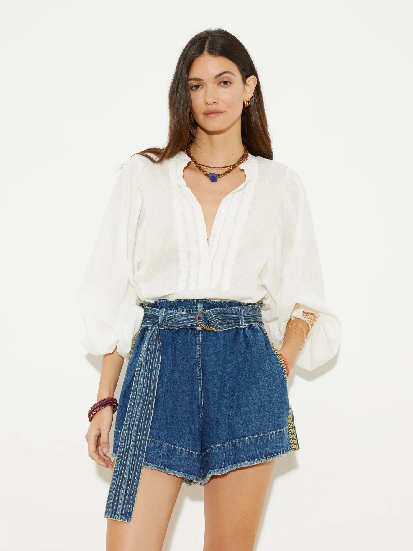 Septime Short W Belt in Vintage Deep Blue