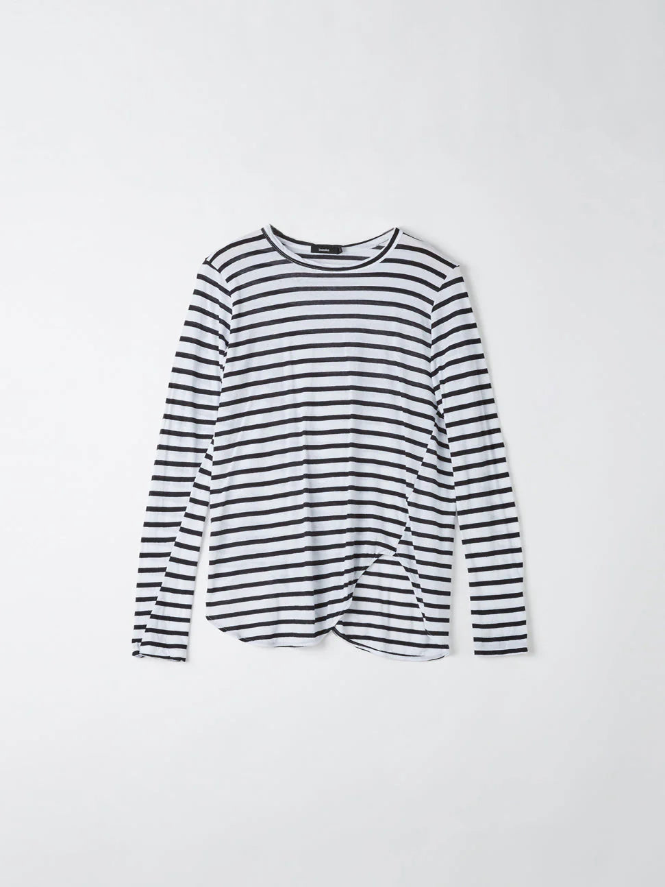 Stripe Scoop Hem L/S Shirt