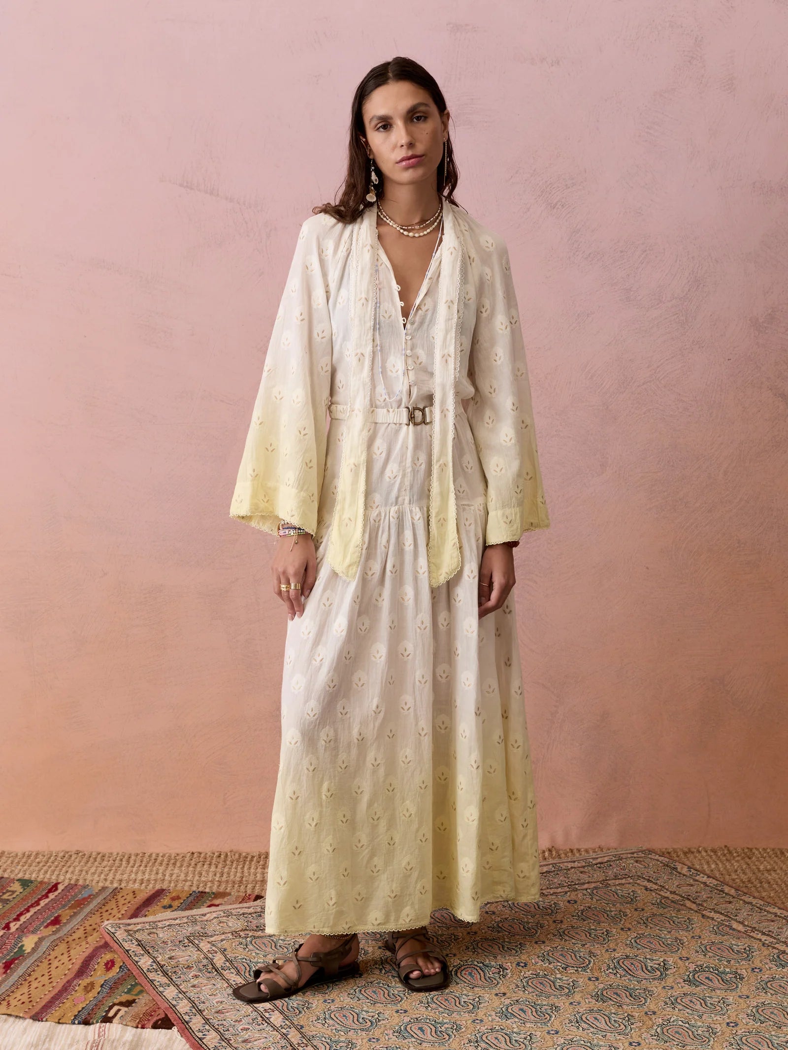 Vespara Wide Sleeve Maxi Dress