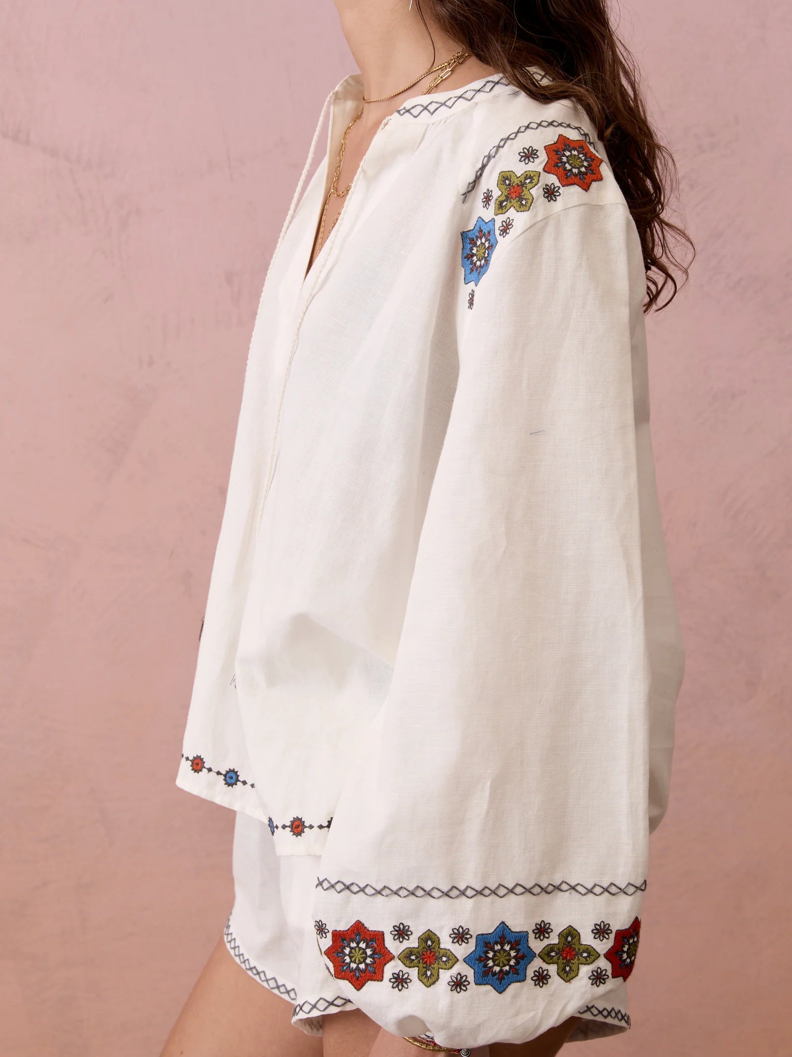 Castela Embroidered Smock Blouse