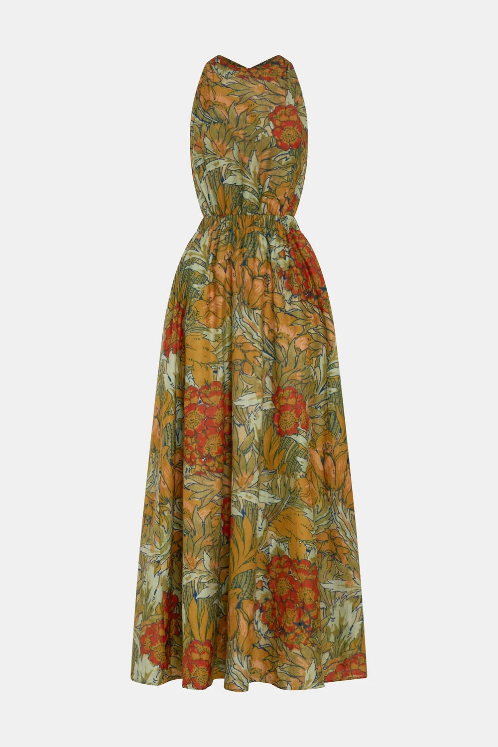 Eliana Cross Back Maxi Dress in Aliera Floral Mint