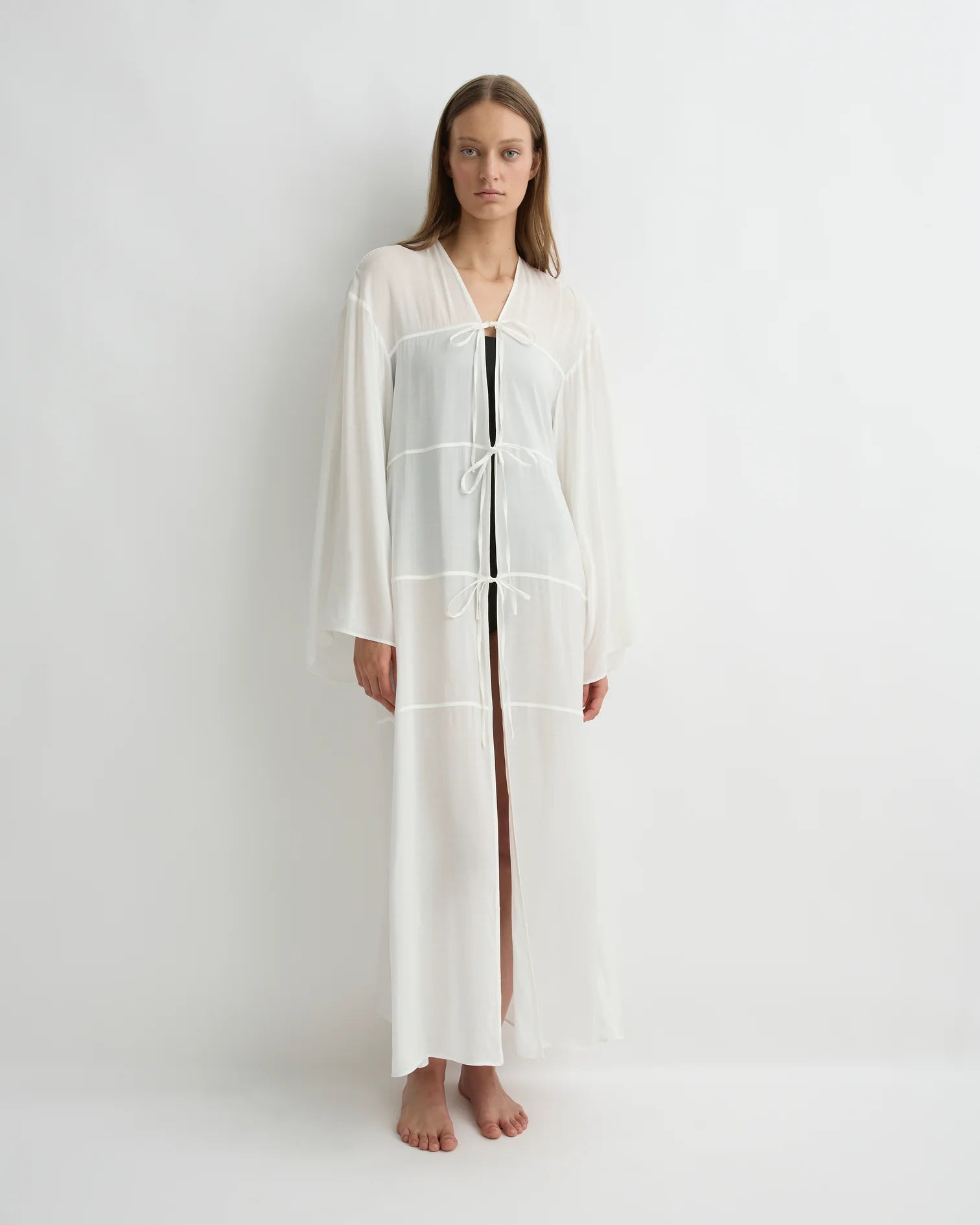 Cremona Tie-Front Maxi Coverup - White