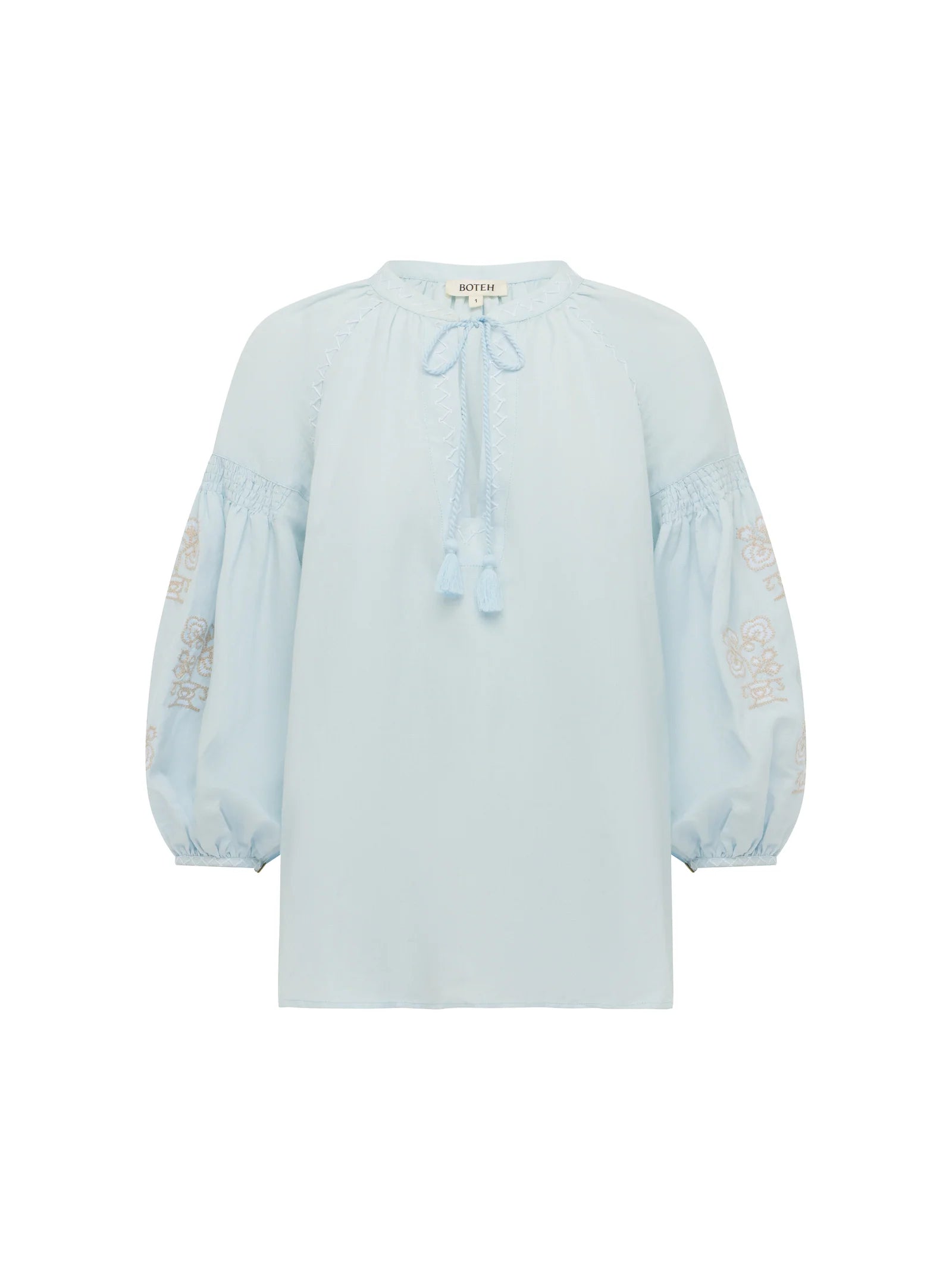 Malissa Embroidered Blouse in Sky