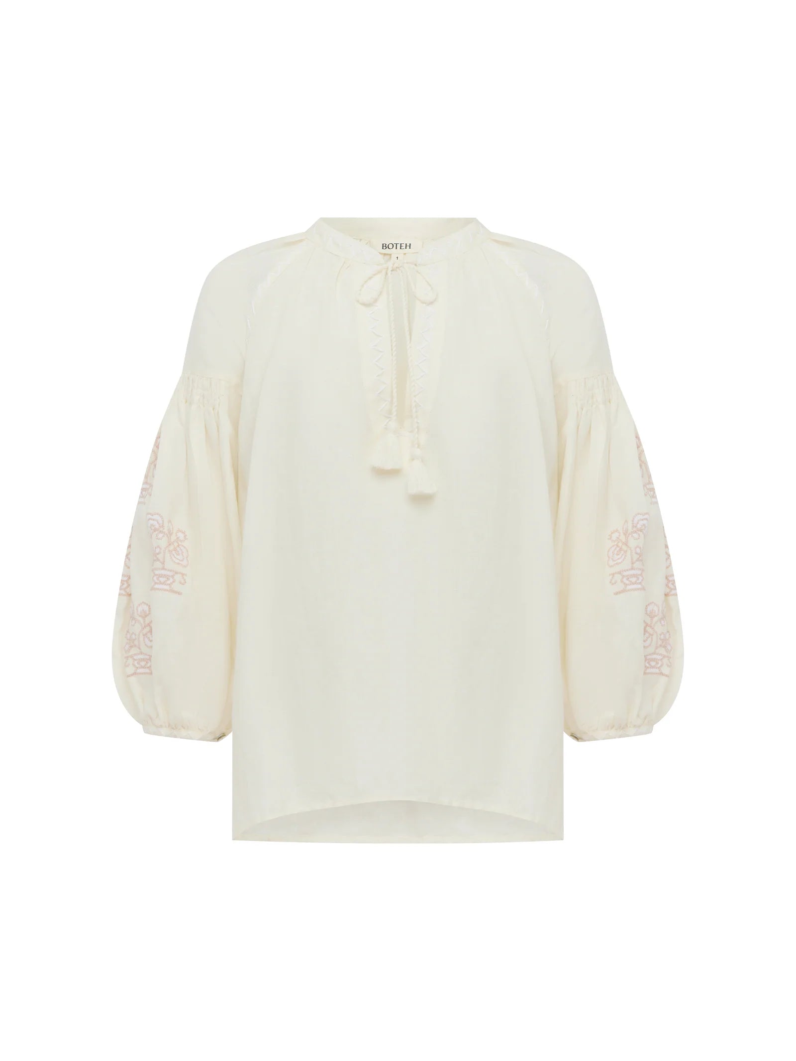 Malissa Embroidered Blouse in Creme