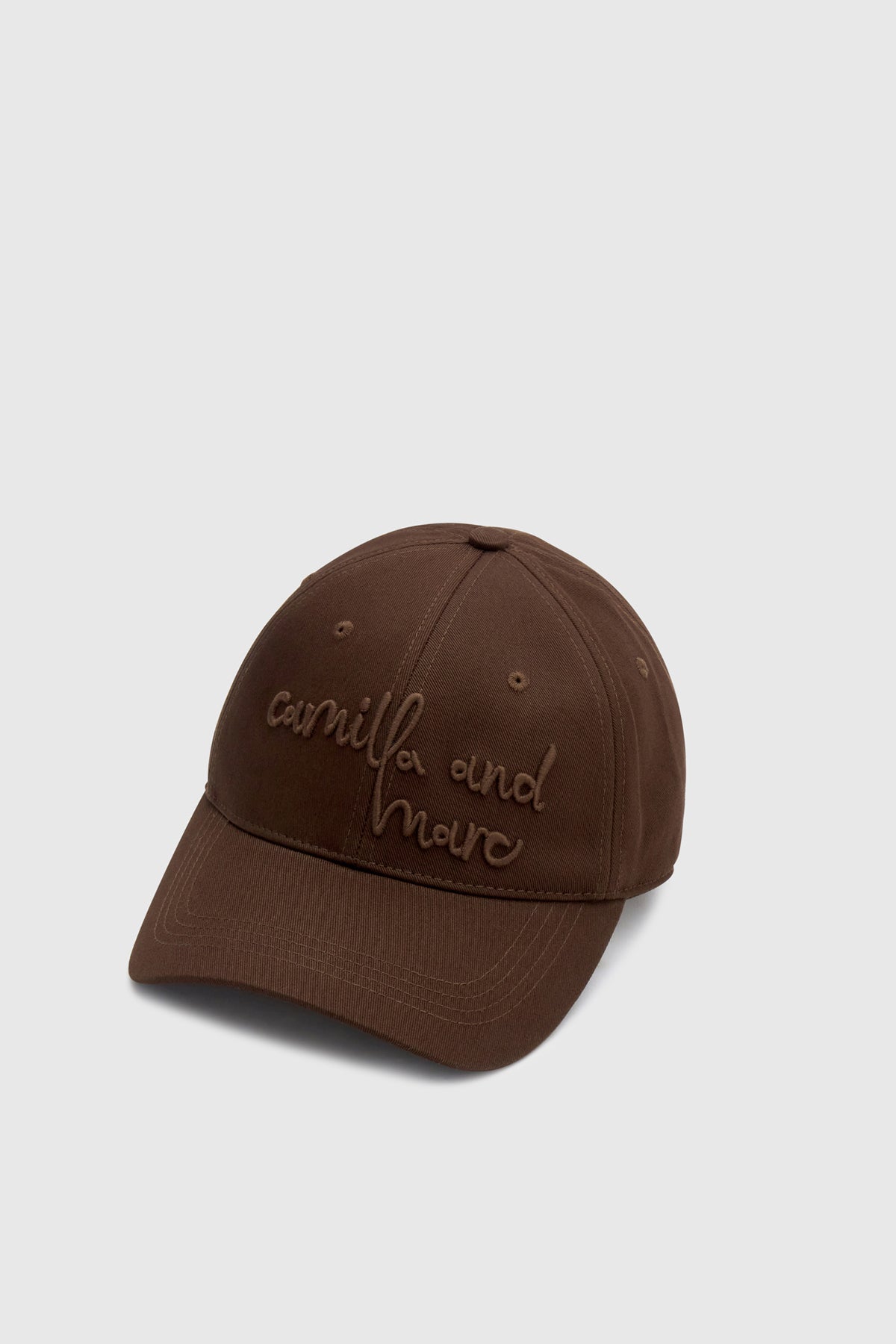 Maren Embroidered Cap in Chocolate