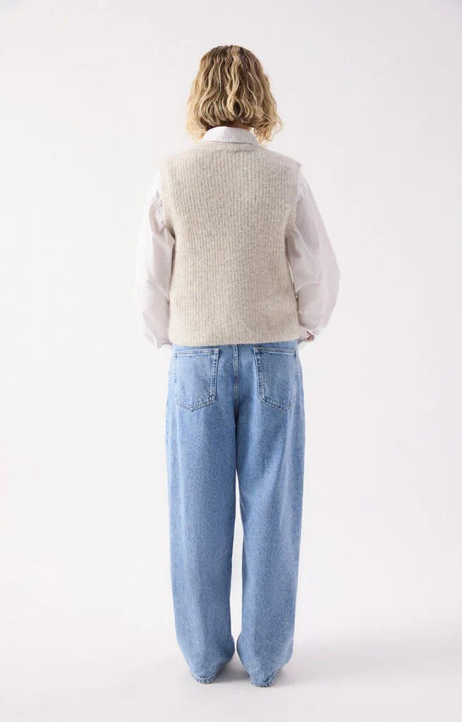 East Knit Vest in Powder Melange
