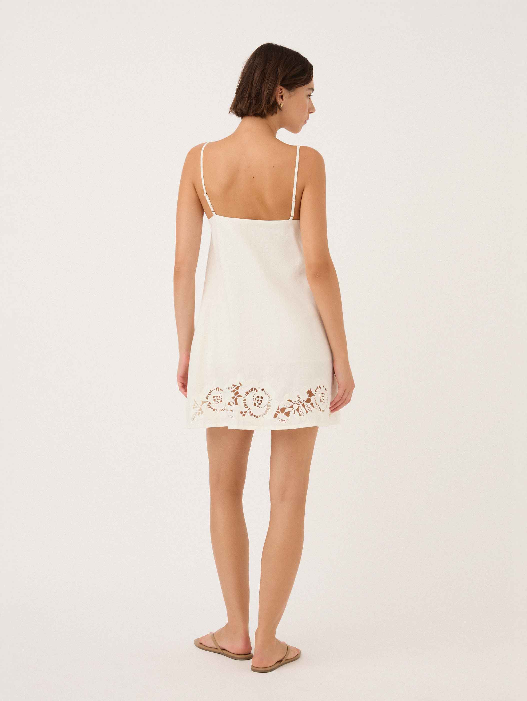 Holiday Mini Dress in Gardenia