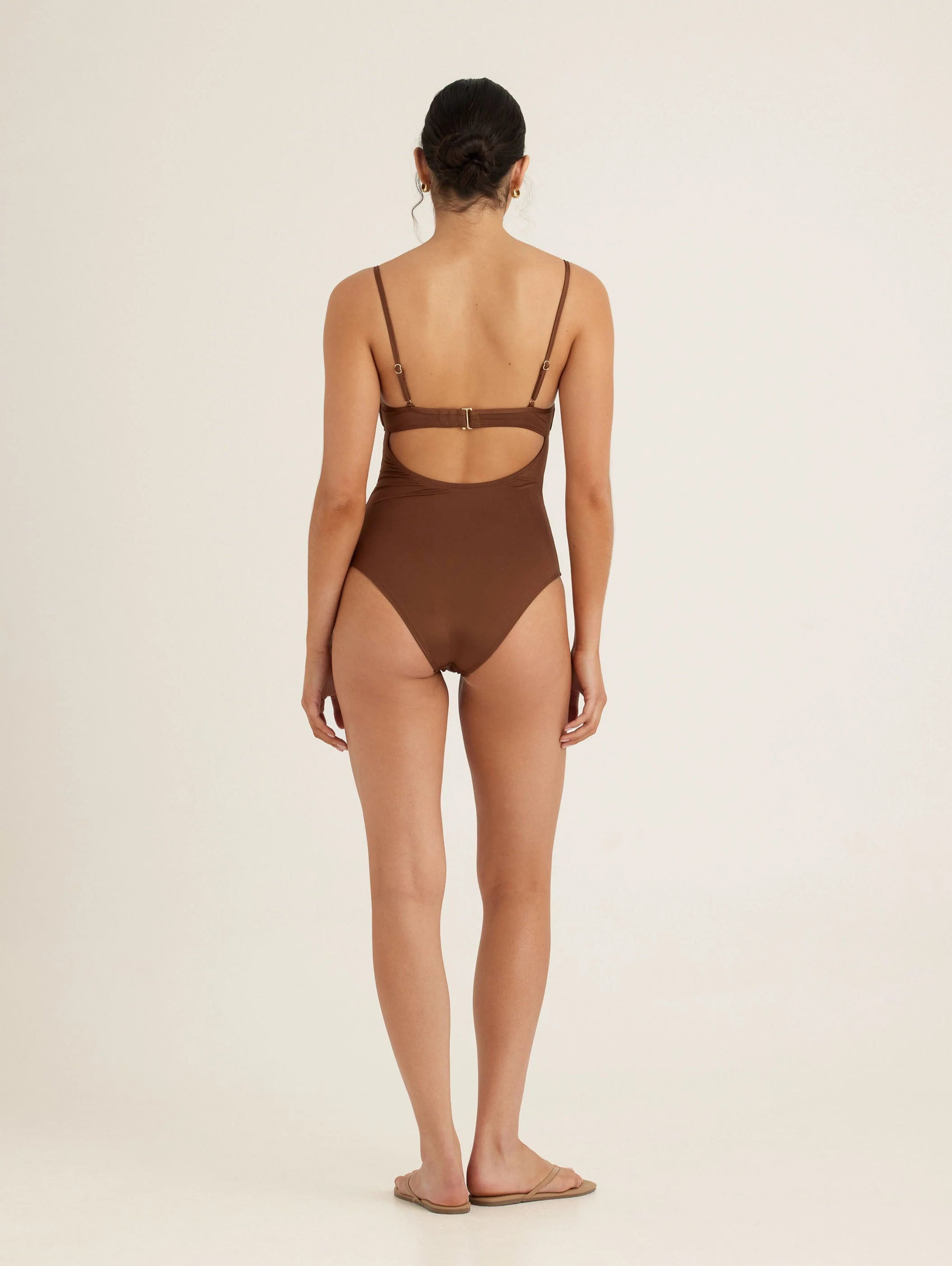 Solstice Ruched One Piece in Mocha