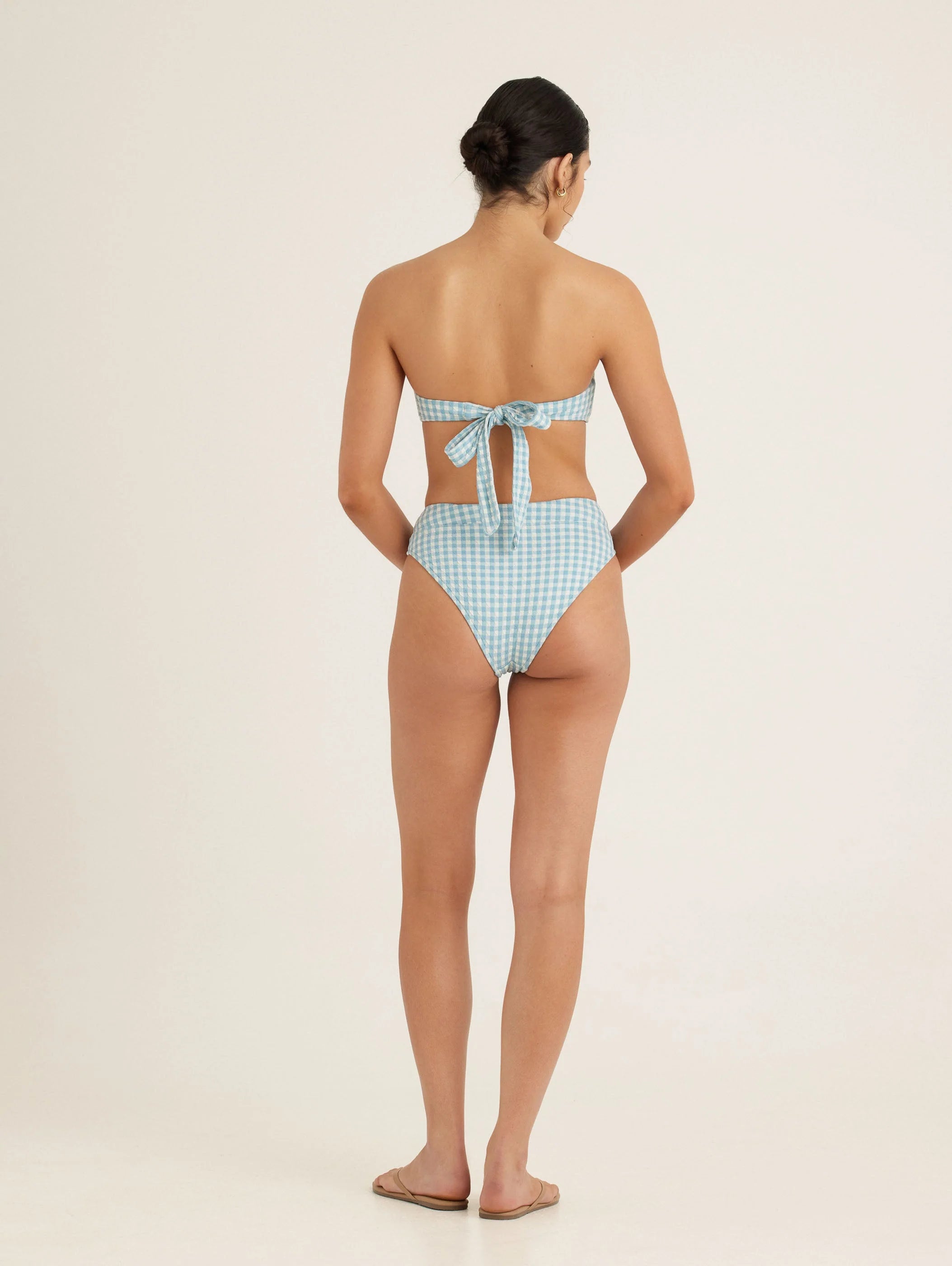 Mid High Cut Pant in Chambray Gingham