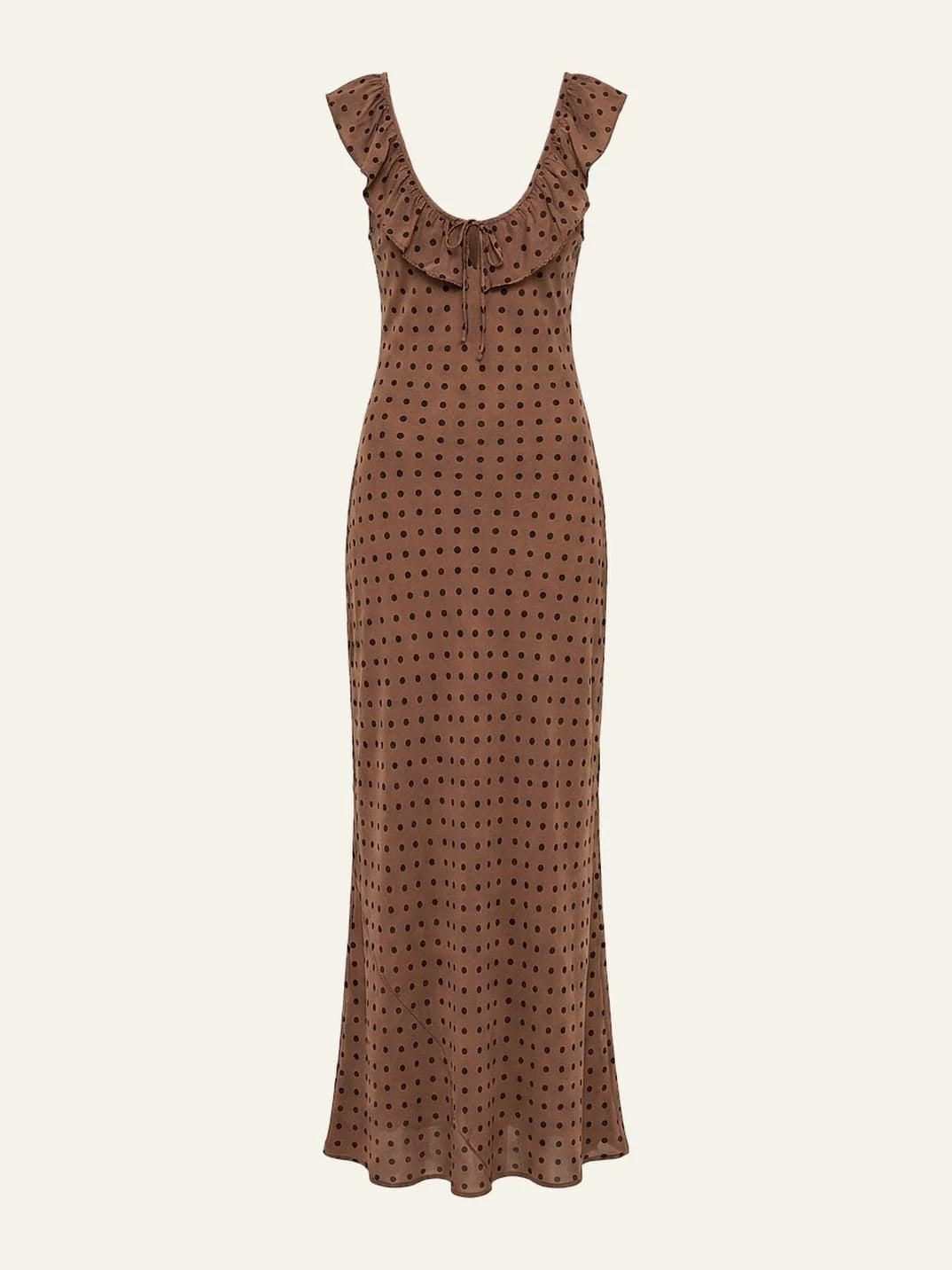 Georgia Maxi Dress in Espresso Polka Dot