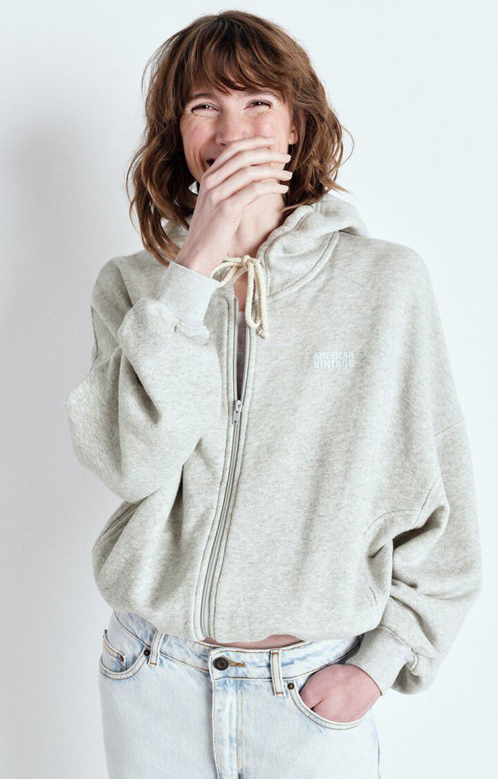 Kodytown Zip Up Sweater in Polar Melange