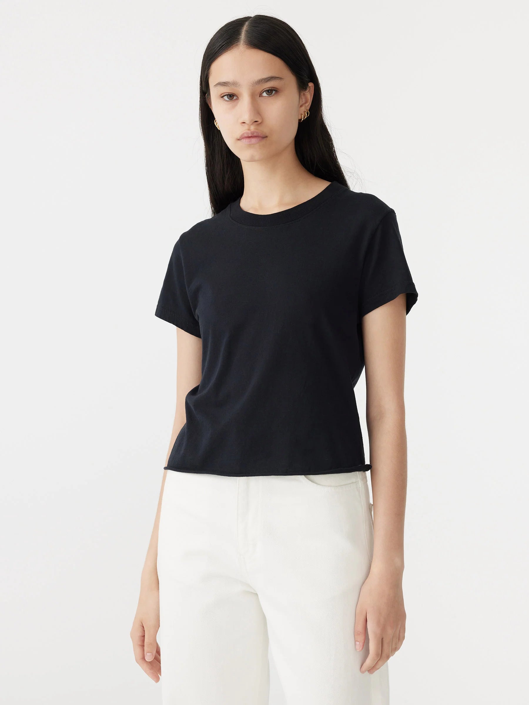 Raw Edge Baby T-Shirt in Black