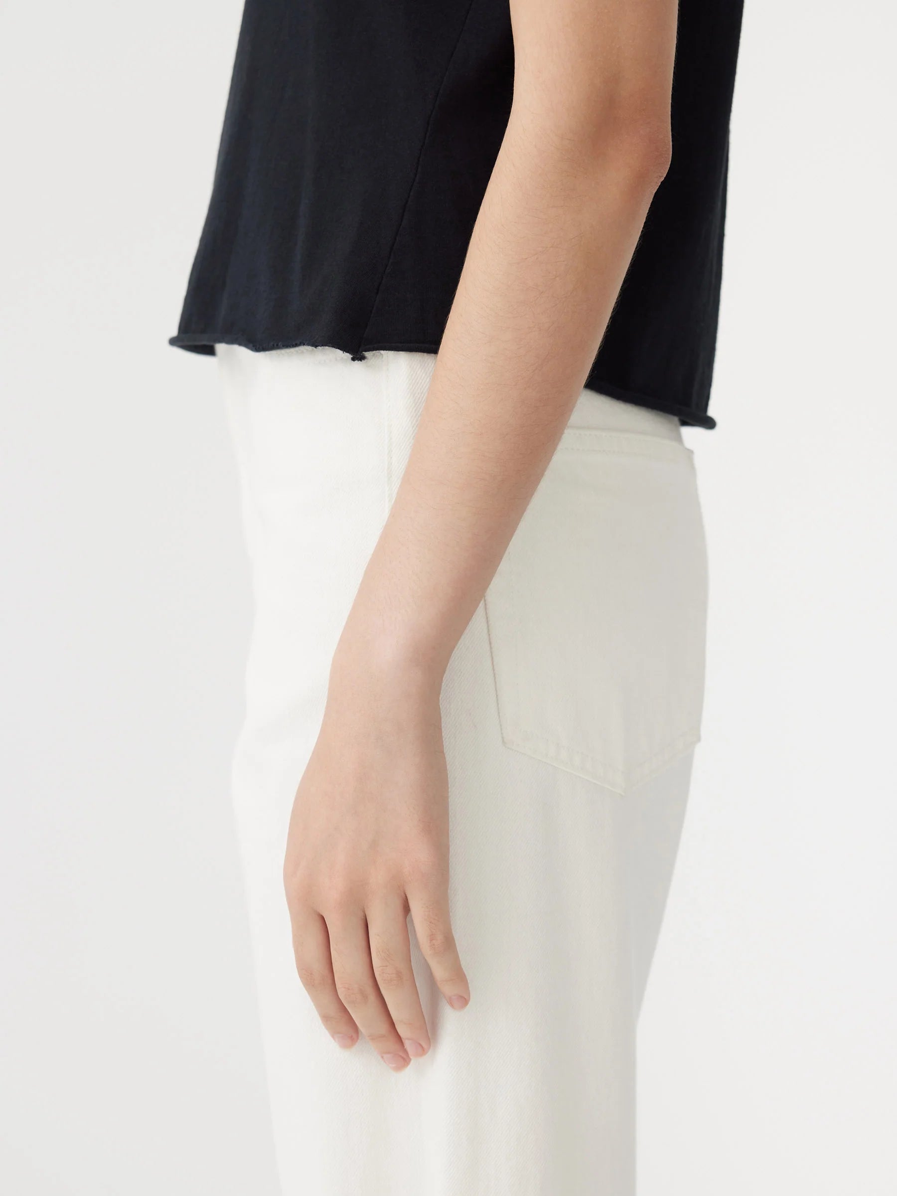 Raw Edge Baby T-Shirt in Black
