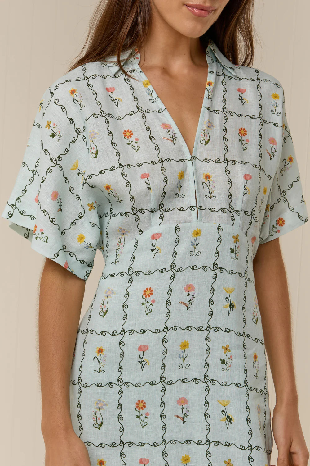 Jasmine Dress in Calypso Tile