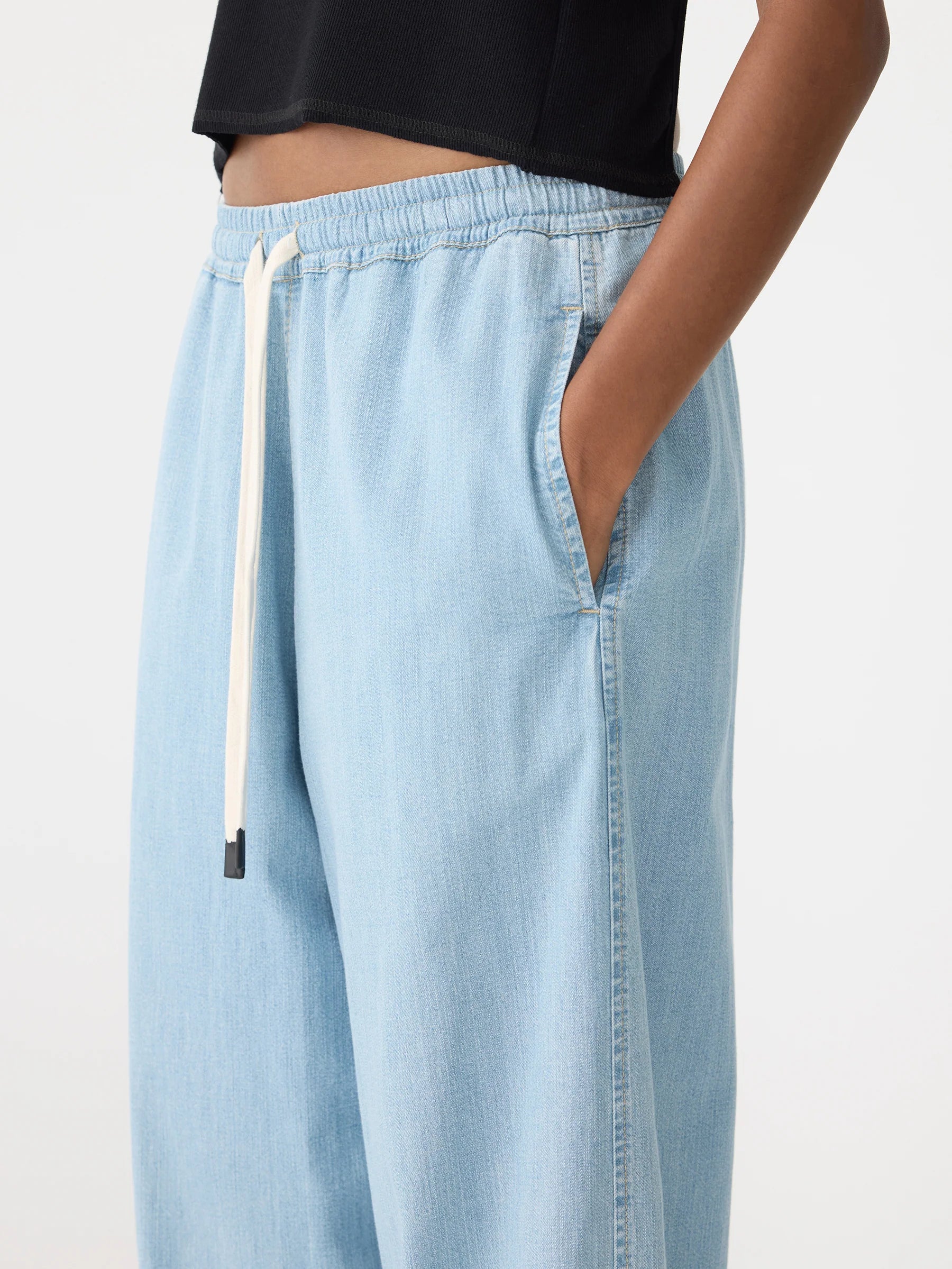Organic Denim Wide Leg Pant