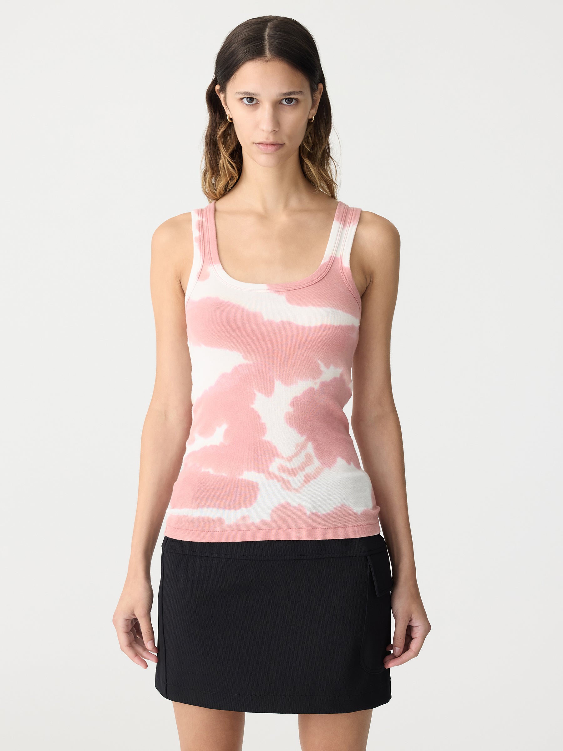 Rib Tank ii in Pink Burst