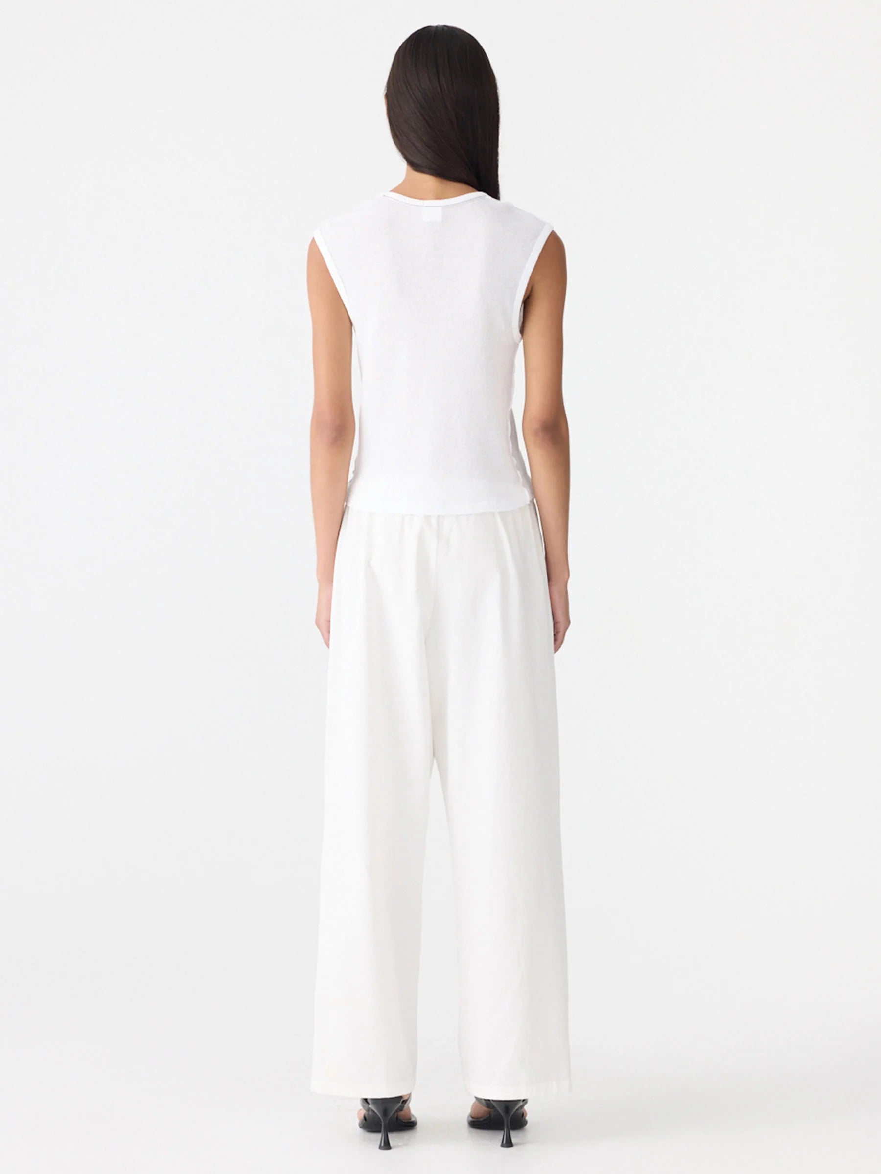 Crushed Cotton Minimal Pant in White