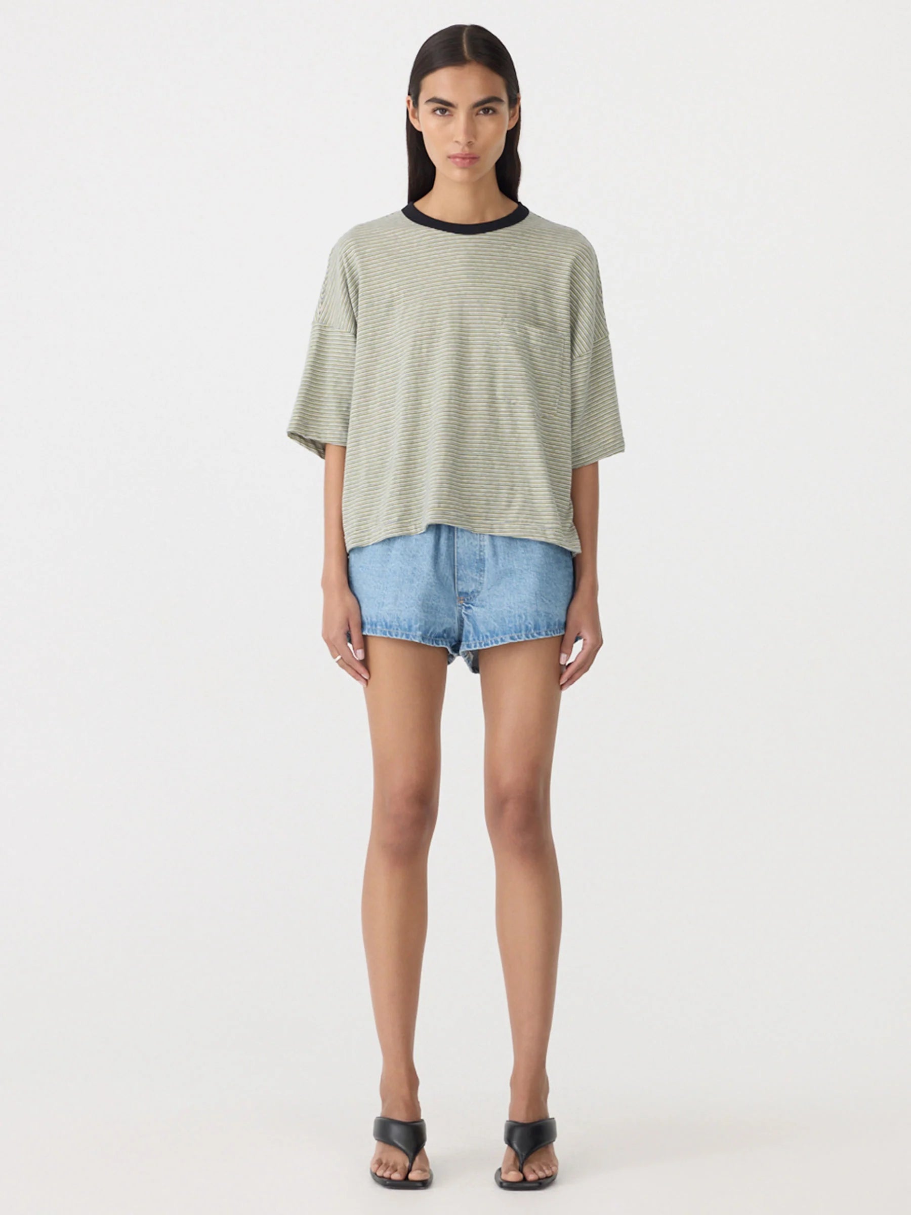 Stripe Boxy Pocket T-Shirt