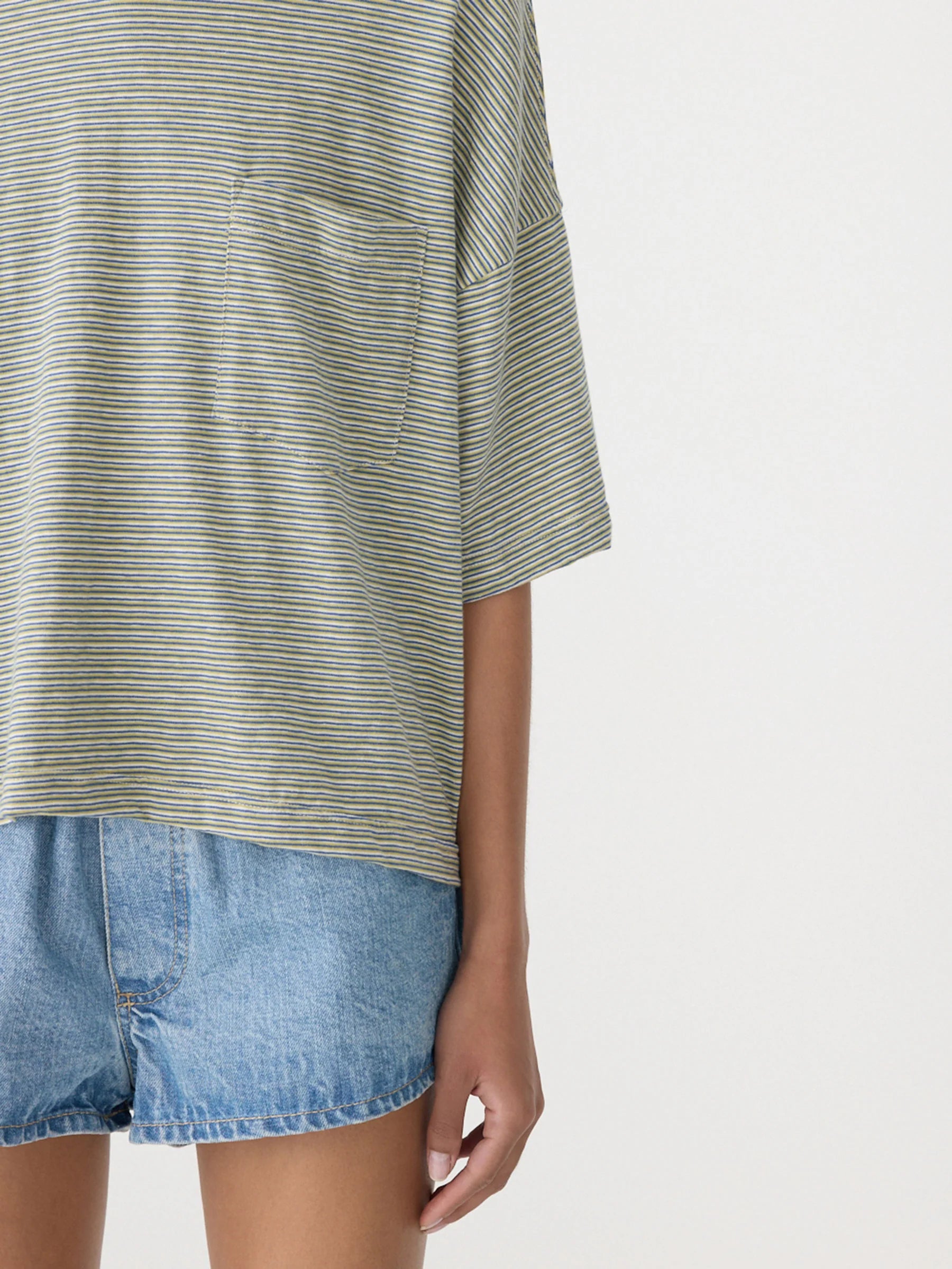Stripe Boxy Pocket T-Shirt