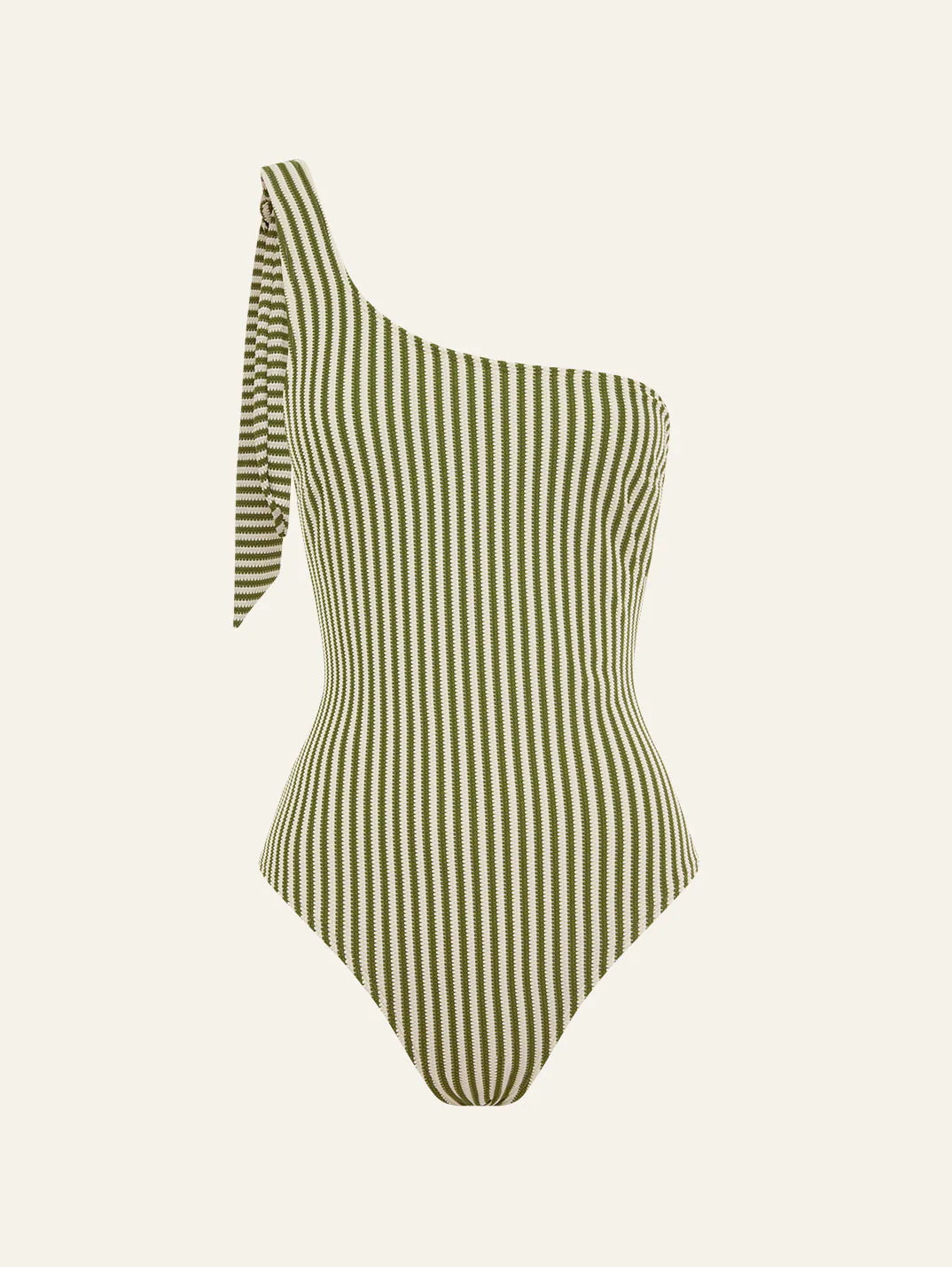 One Shoulder One Piece in Fern Stripe