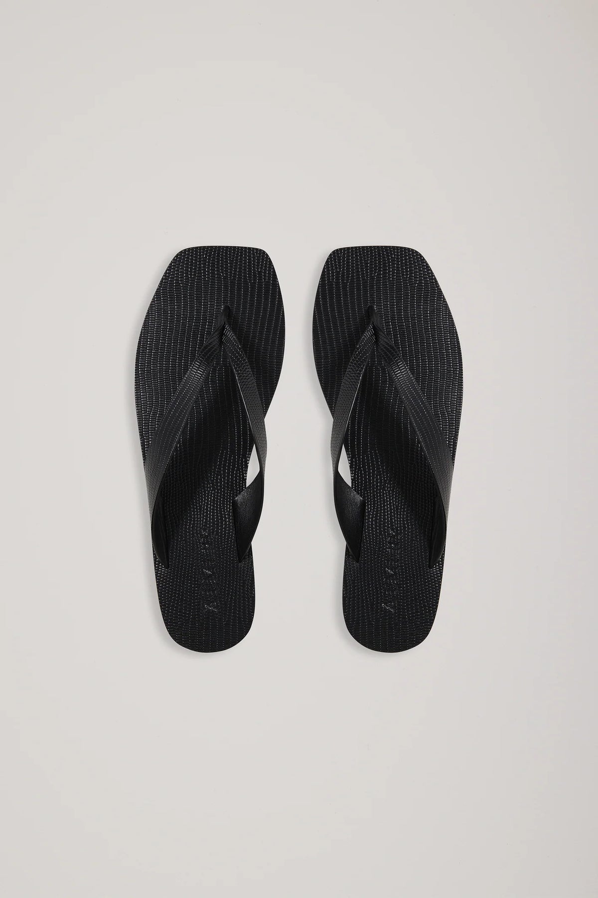 Kinto Sandal in Black Embossed Lizard
