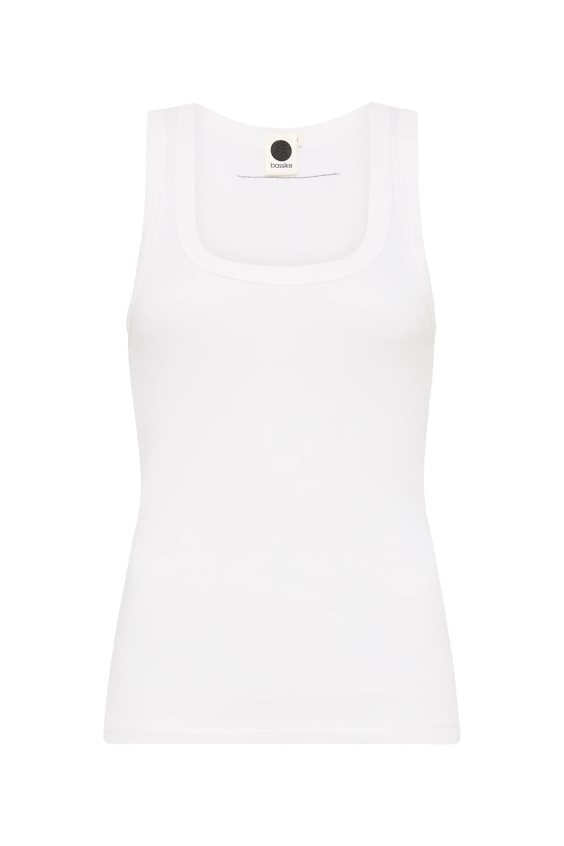 Slim Superfine Rib Tank in White