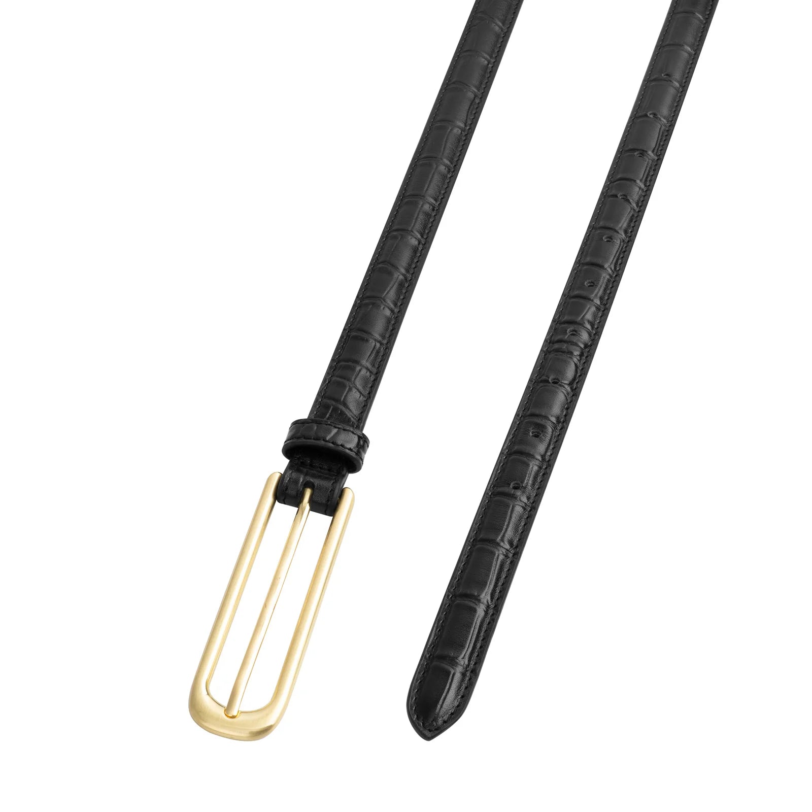 Jolene Belt in Black Croc