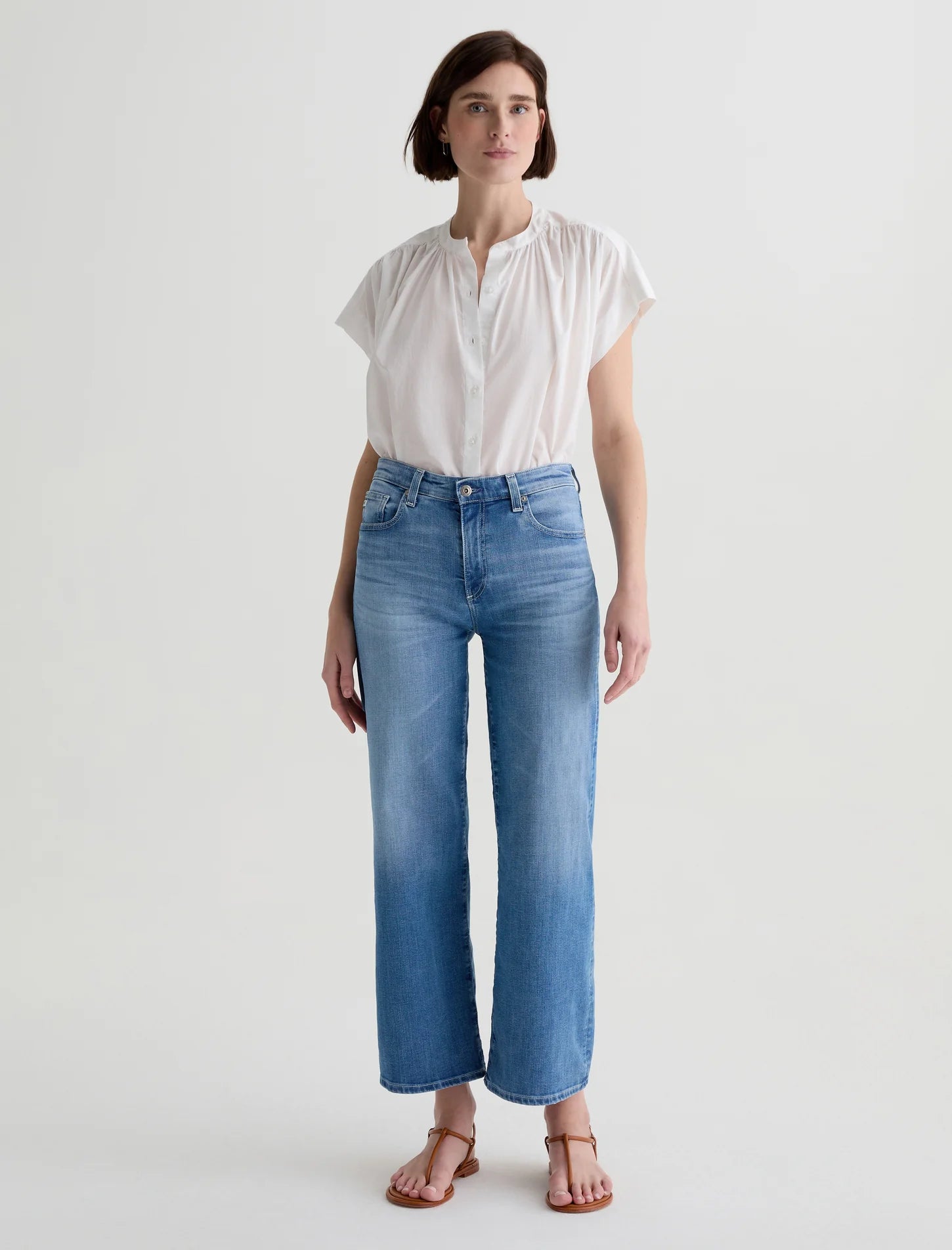 Saige Wide Leg Crop in Oceanic