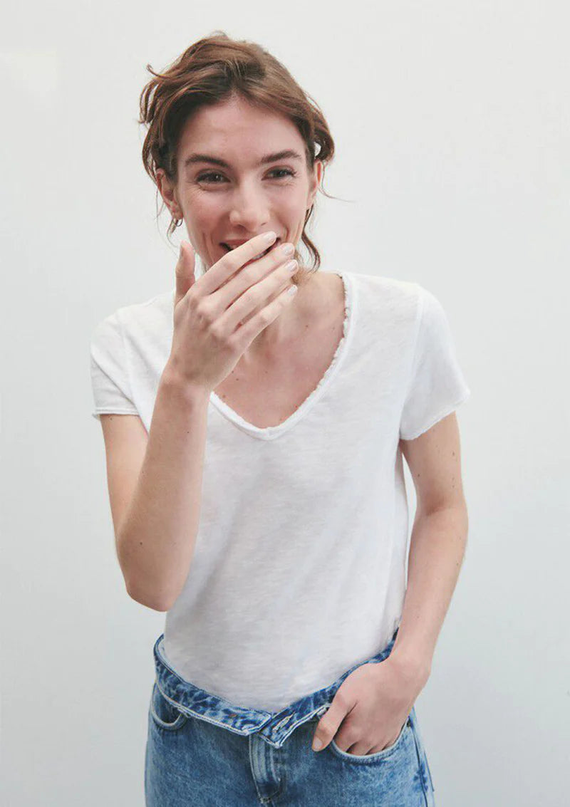 Sonoma V Neck T-Shirt in White