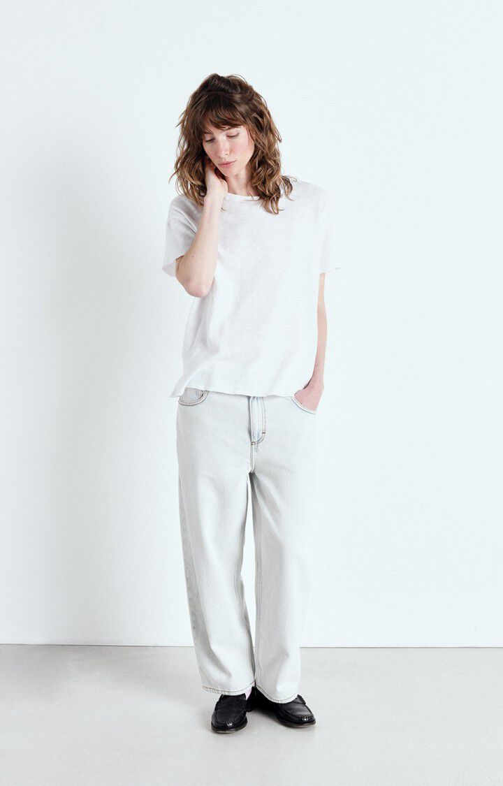 Sonoma Round Neck Raw Edge T-Shirt in White