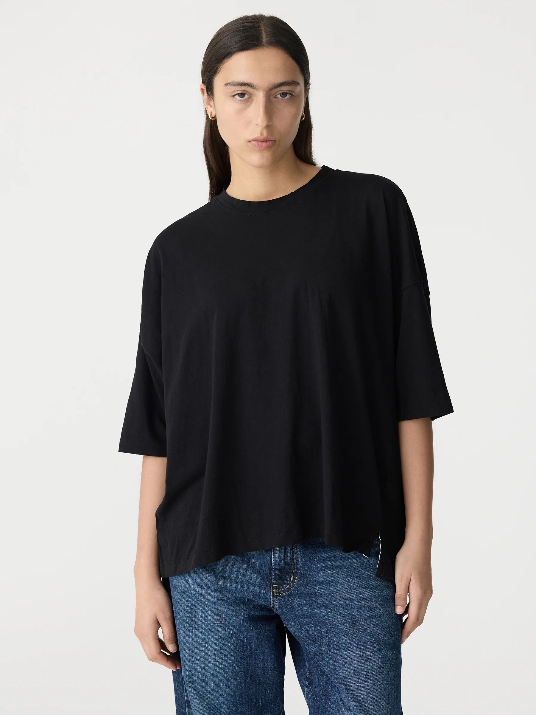 Slouch Side Step T-Shirt in Black