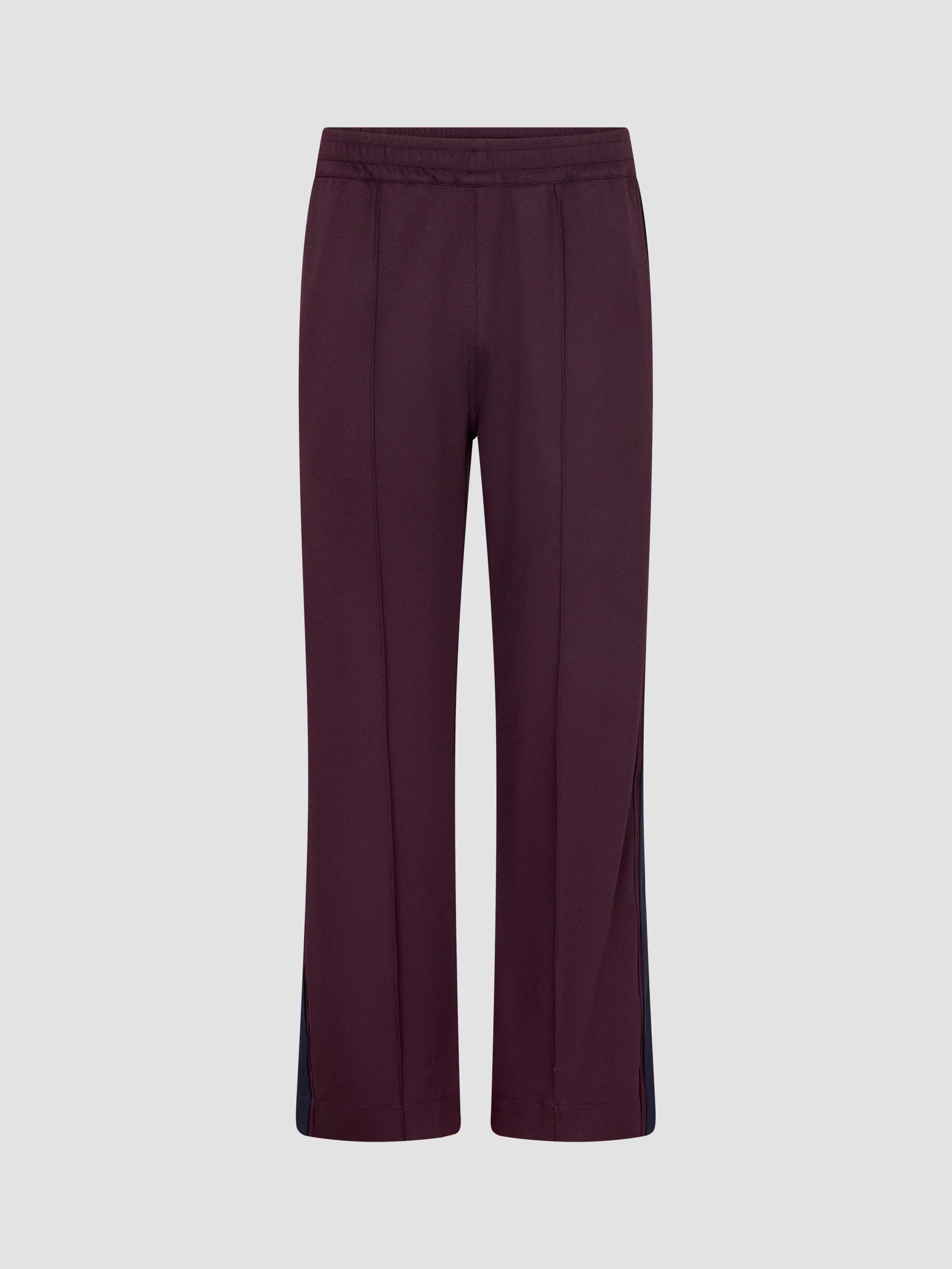 Twill Stripe Detail Pant Dark Plum/Ecru