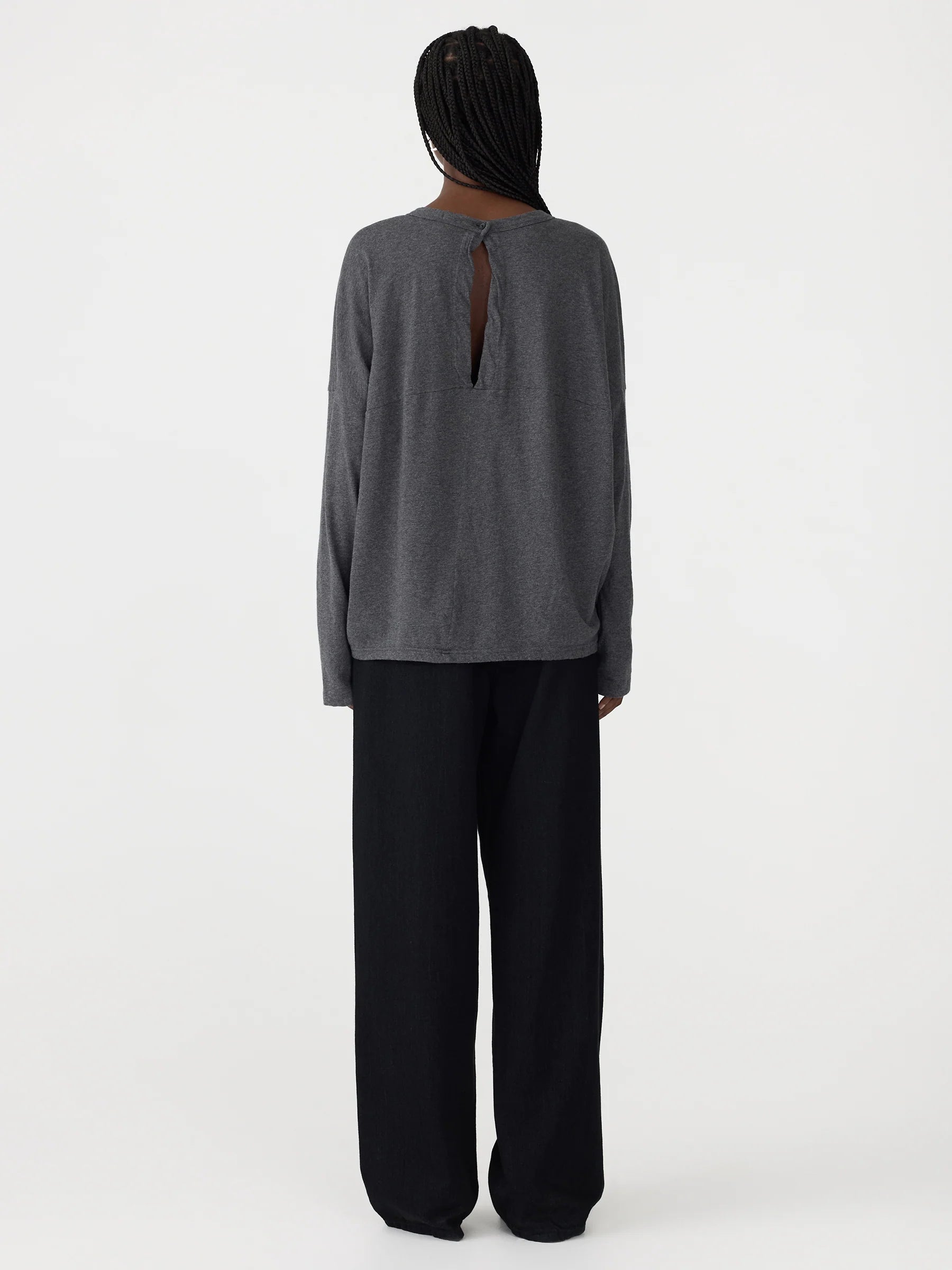 Slouch Circle L/S T-Shirt in Charcoal Marl