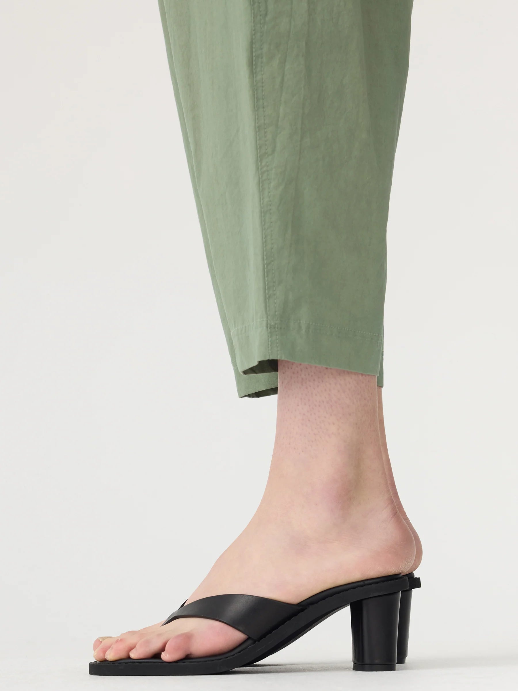 Crushed Cotton Summer Pant in Dark Sage