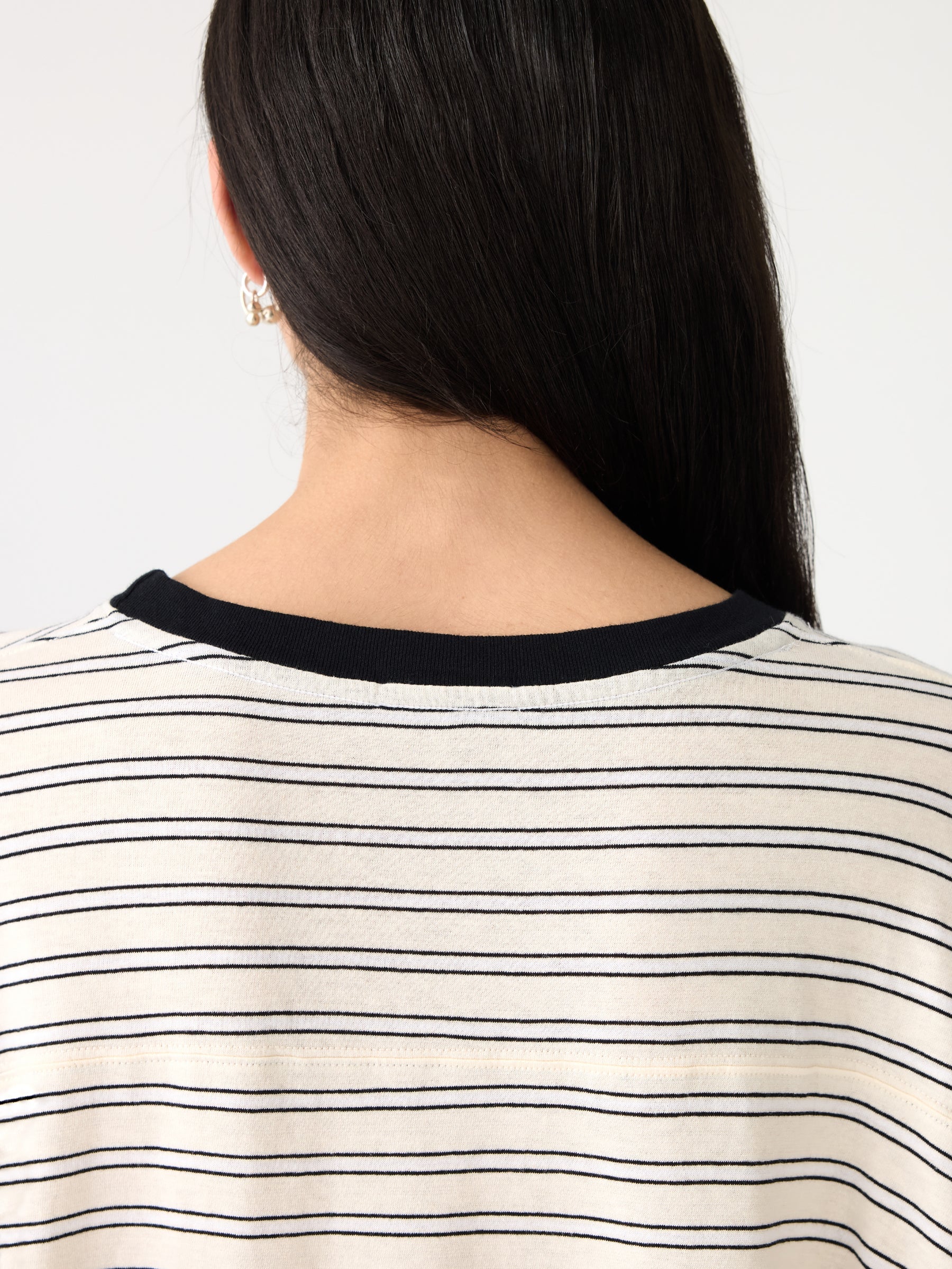 Stripe Boxy T-Shirt in Black/White