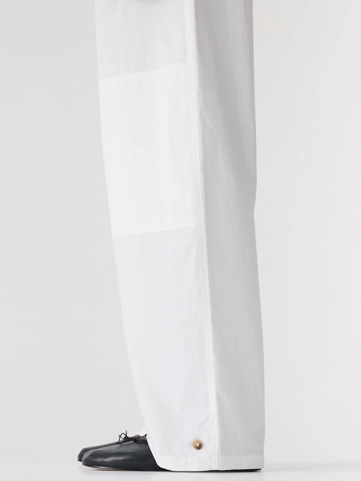 Crushed Cotton Workwear Pant in White