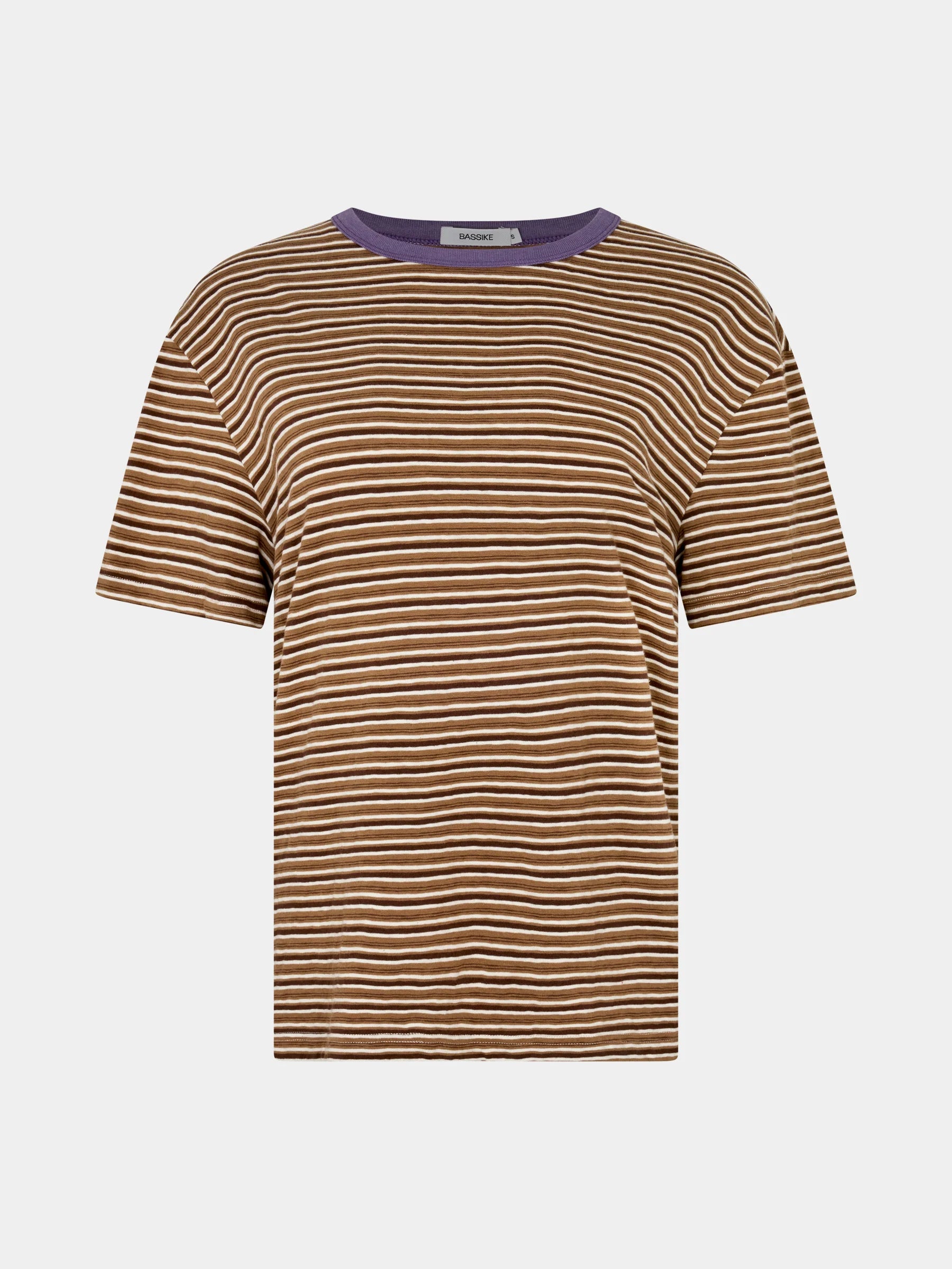 Retro Stripe Boyfriend T-Shirt IN Brown/Purple Stripe