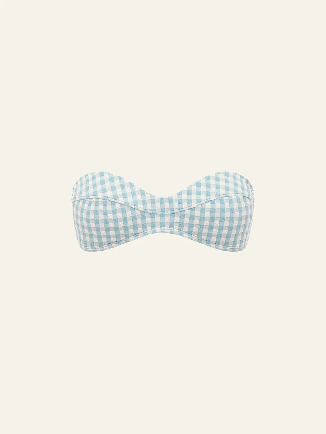 Moulded Bustier in Chambray Gingham