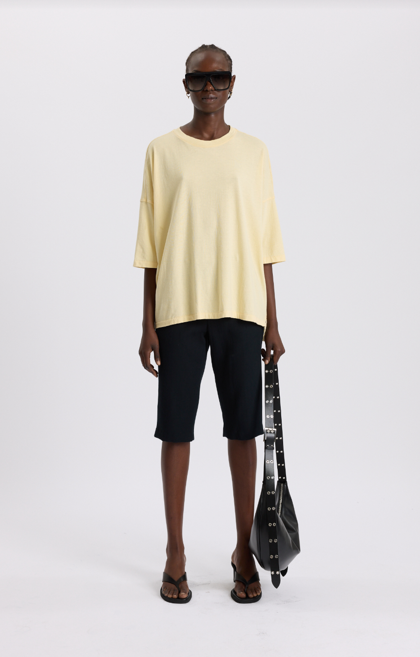 Slouch side Step T-Shirt in Lemon Glaze