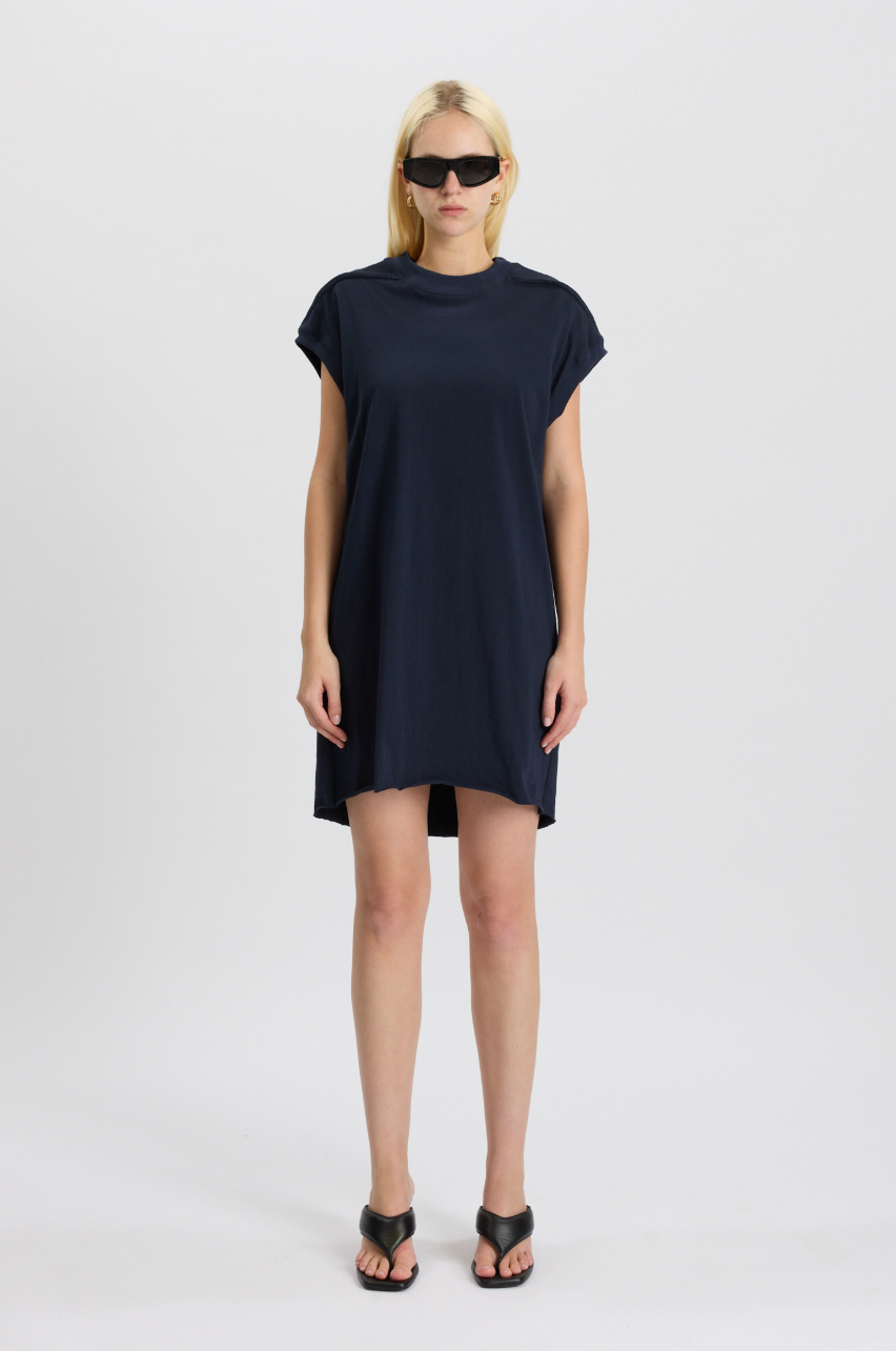 Slv Cut Off Tank Dress in Blue Ink