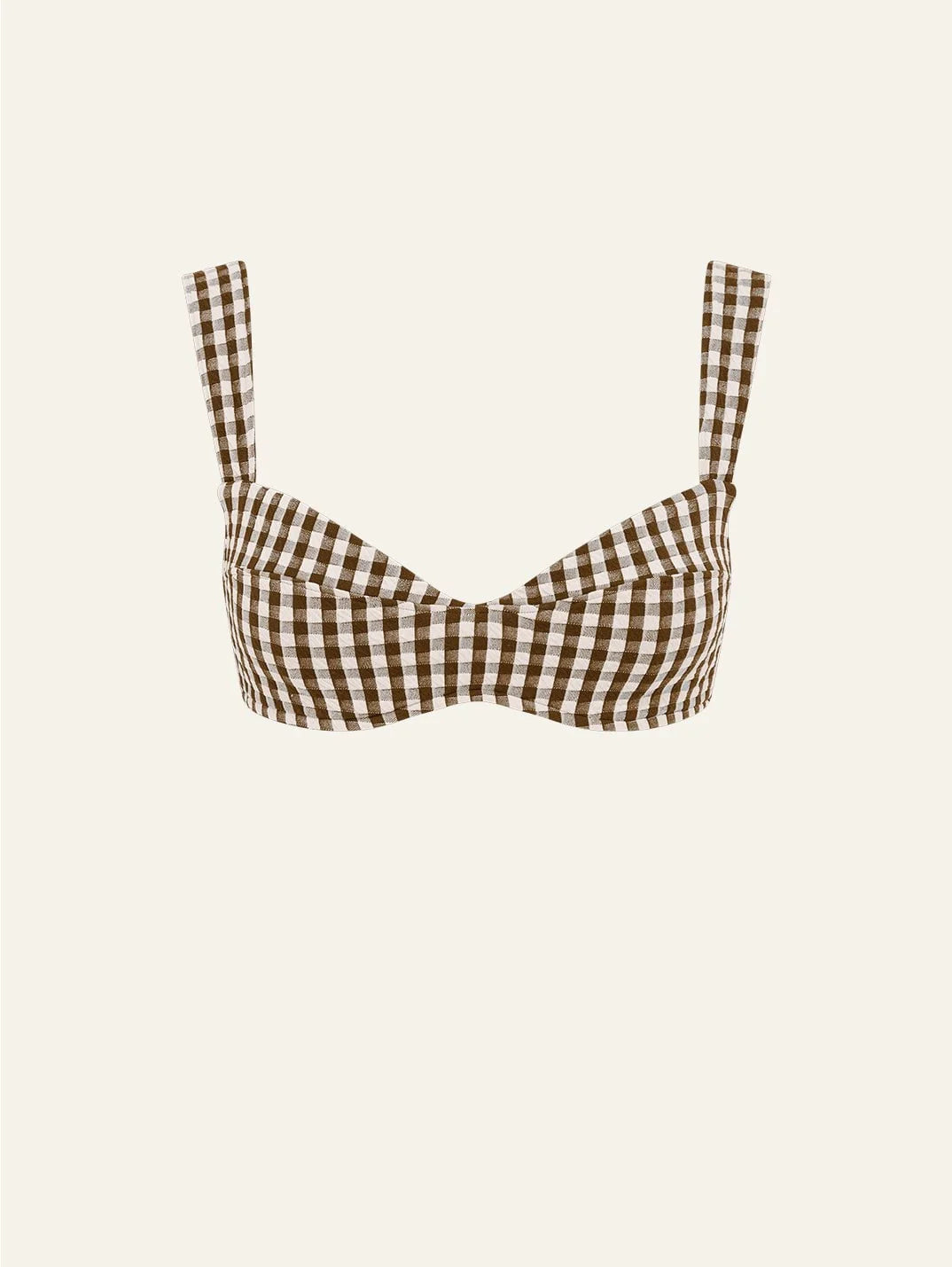 Essential Crop in Toffee Gingham