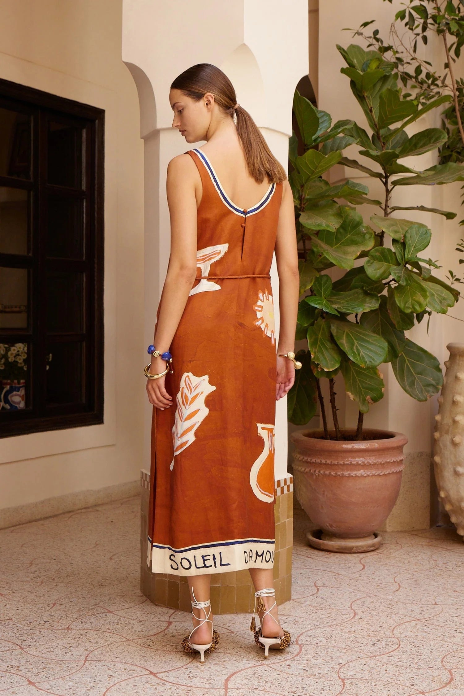 Soleil D'amour Silk Midi Dress
