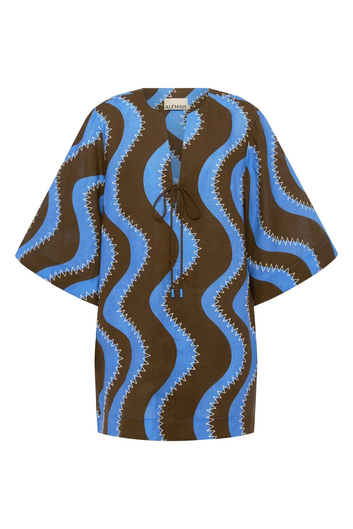 Frankie Mini Dress in Blue/Brown