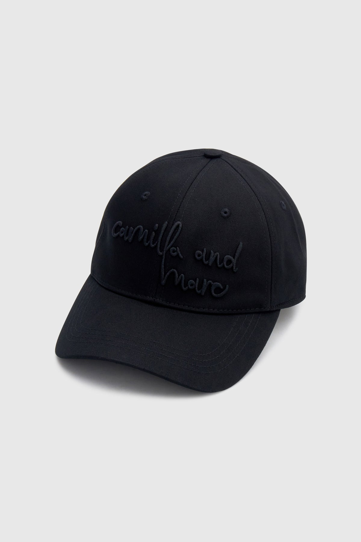 Maren Embroidered Cap in Black