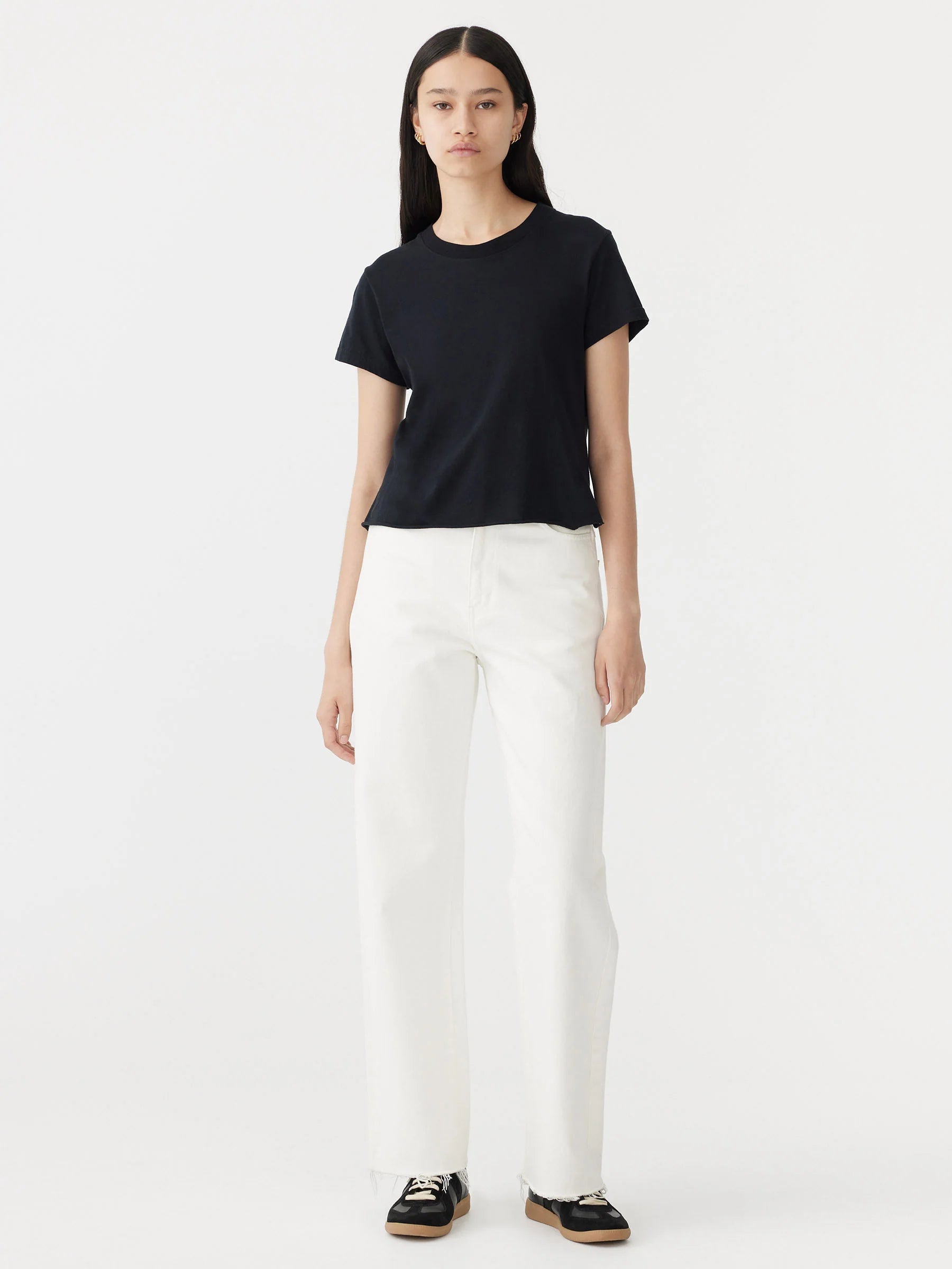 Raw Edge Baby T-Shirt in Black