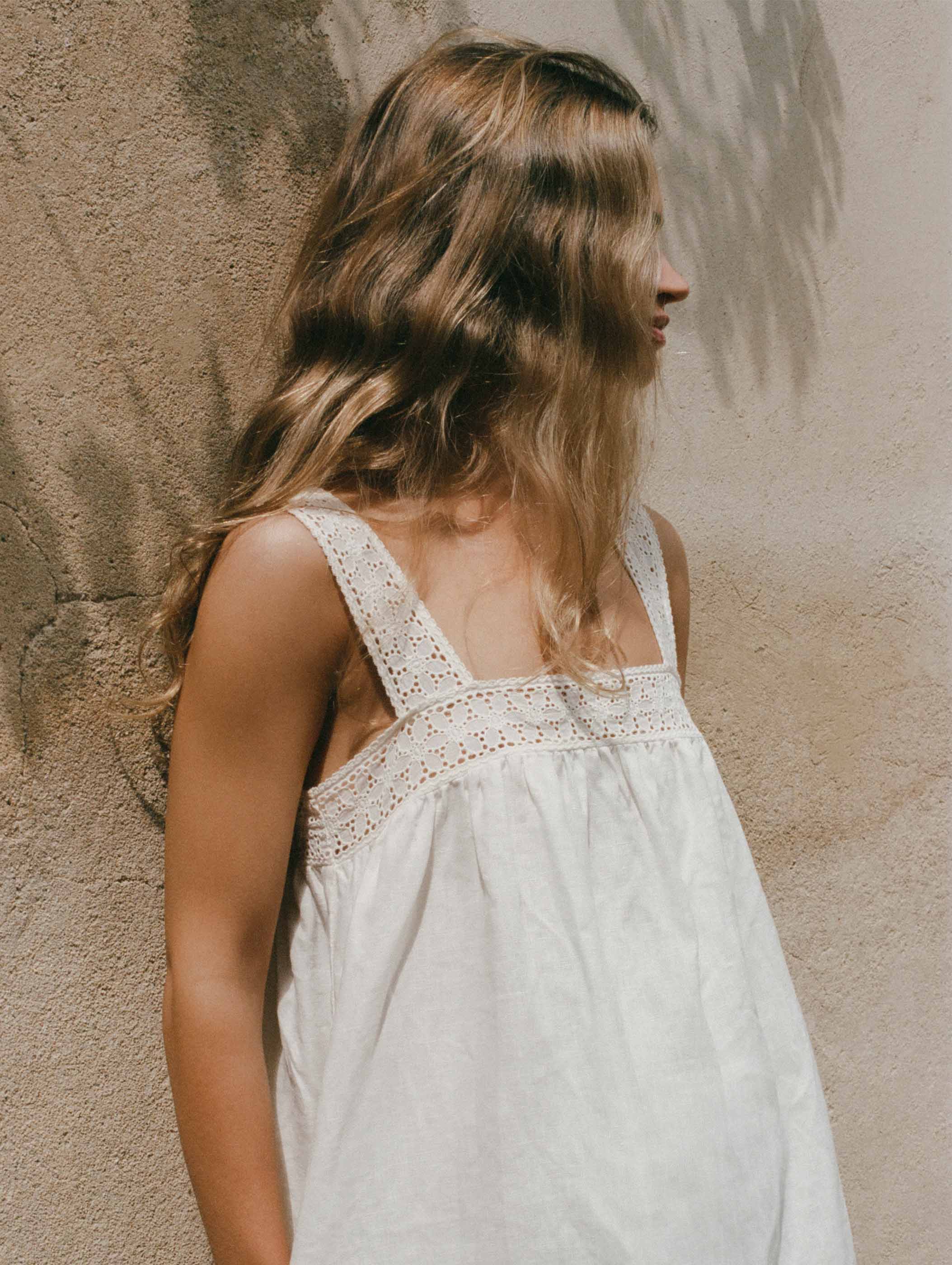 Broderie Dress in Gardenia