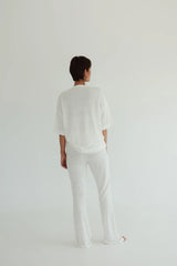 Elina Flare Pant in Antique White