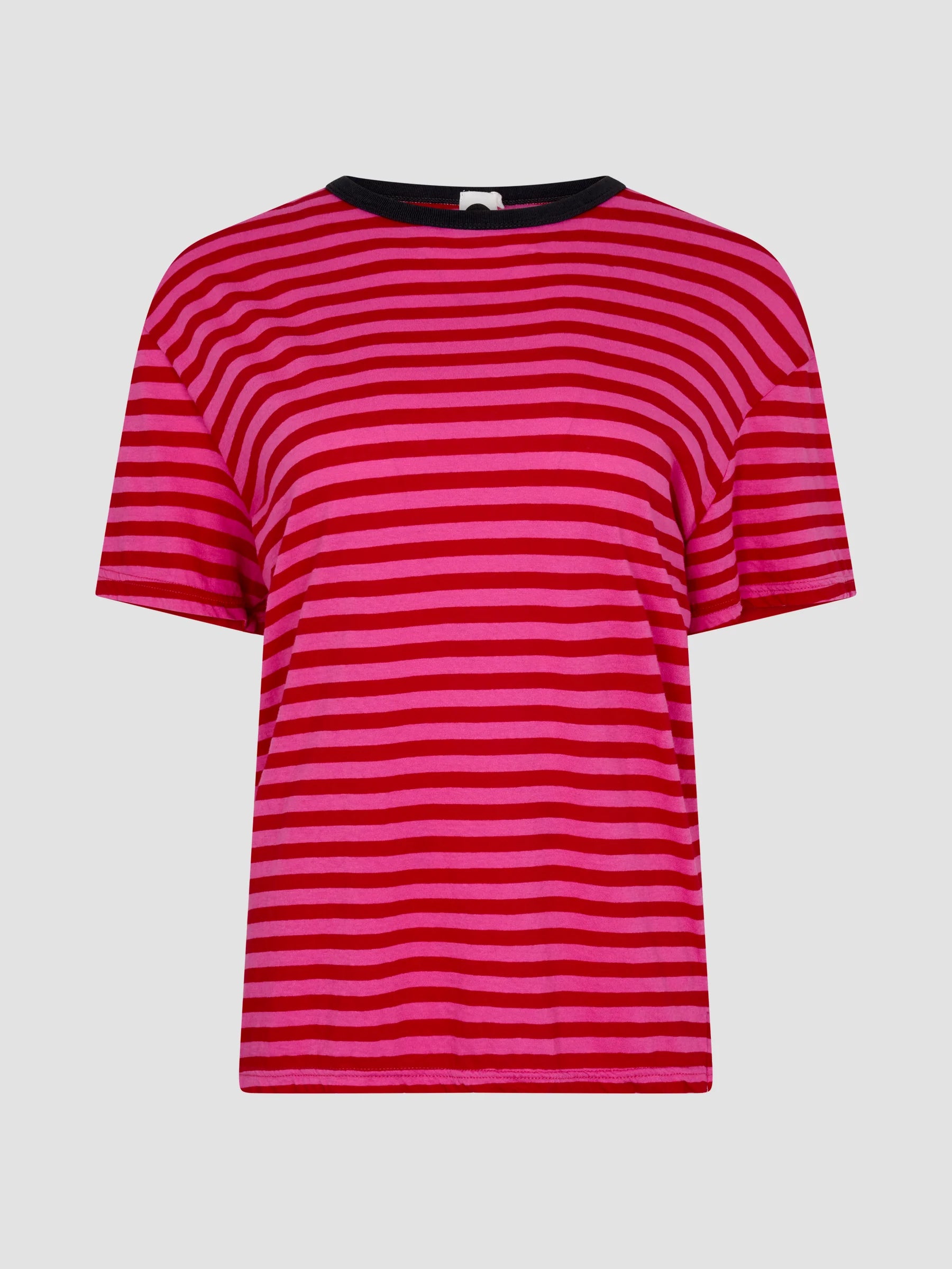 Stripe Boyfriend Shirt in Red/Pink