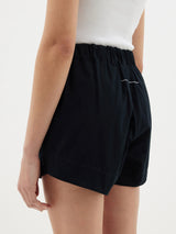 Canvas Flared Short in Black