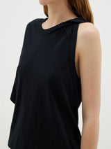 Asymmetric Twist Detail Shirt in Black
